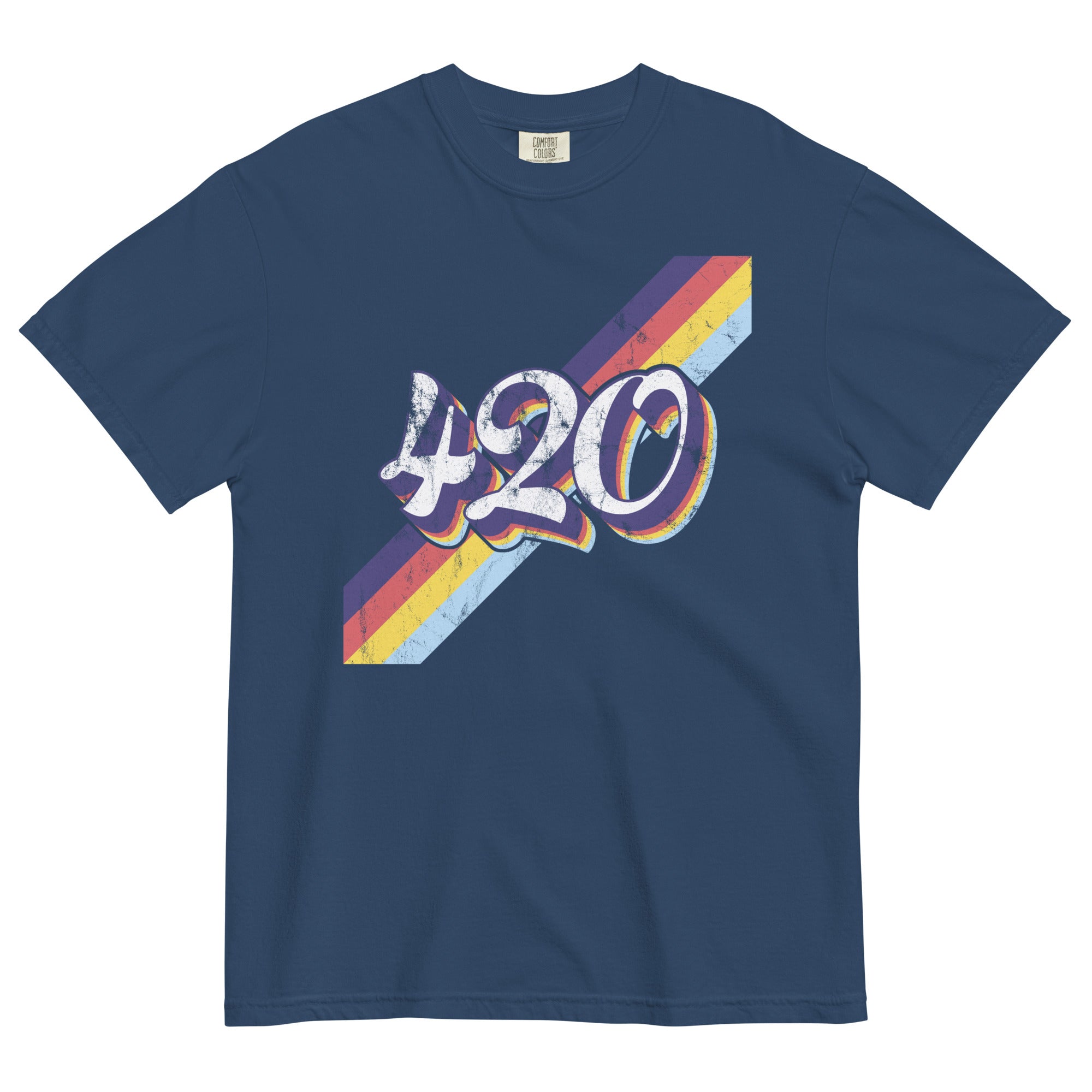 Retro 420 T-Shirt with Colorful Bars – Vintage Weed Style | Magic Leaf Tees