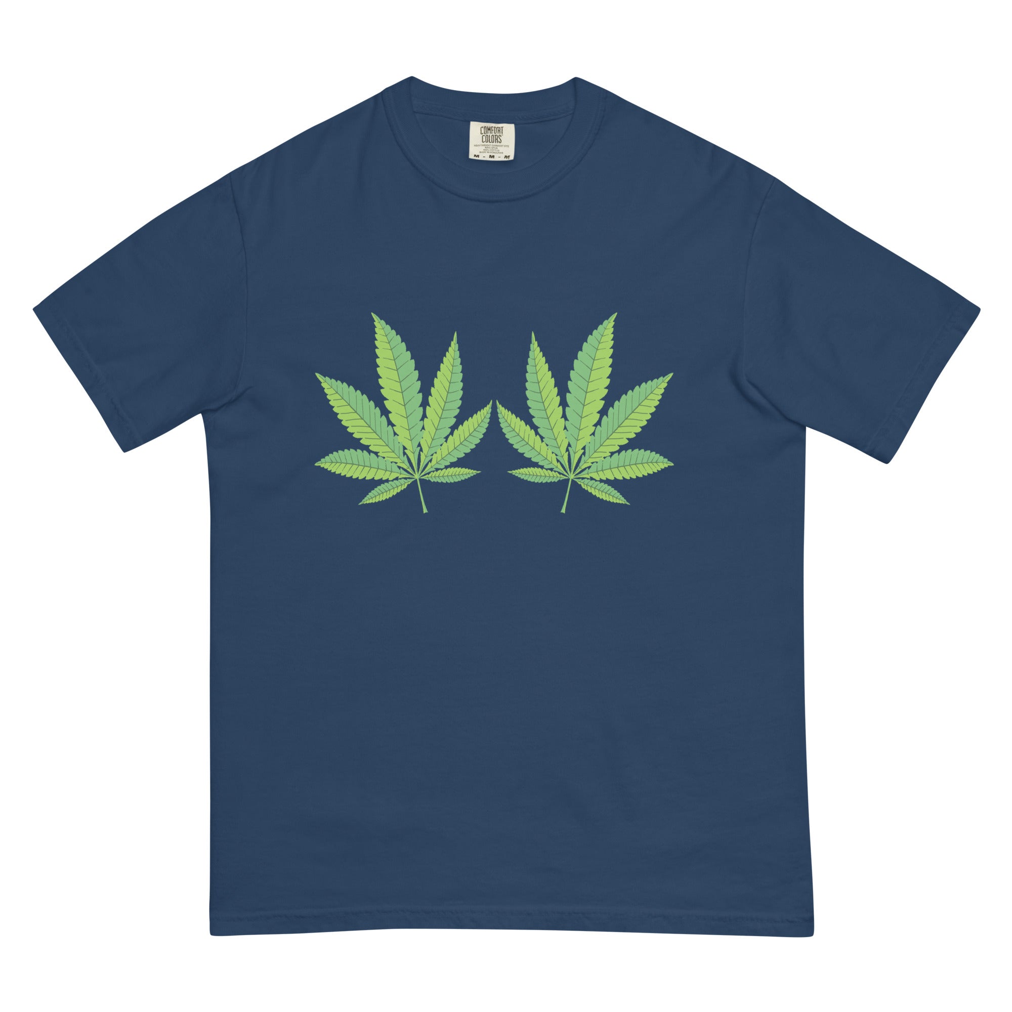 Peek-a-Leaf Boob Weed T-Shirt - Funny Weed Shirt for
