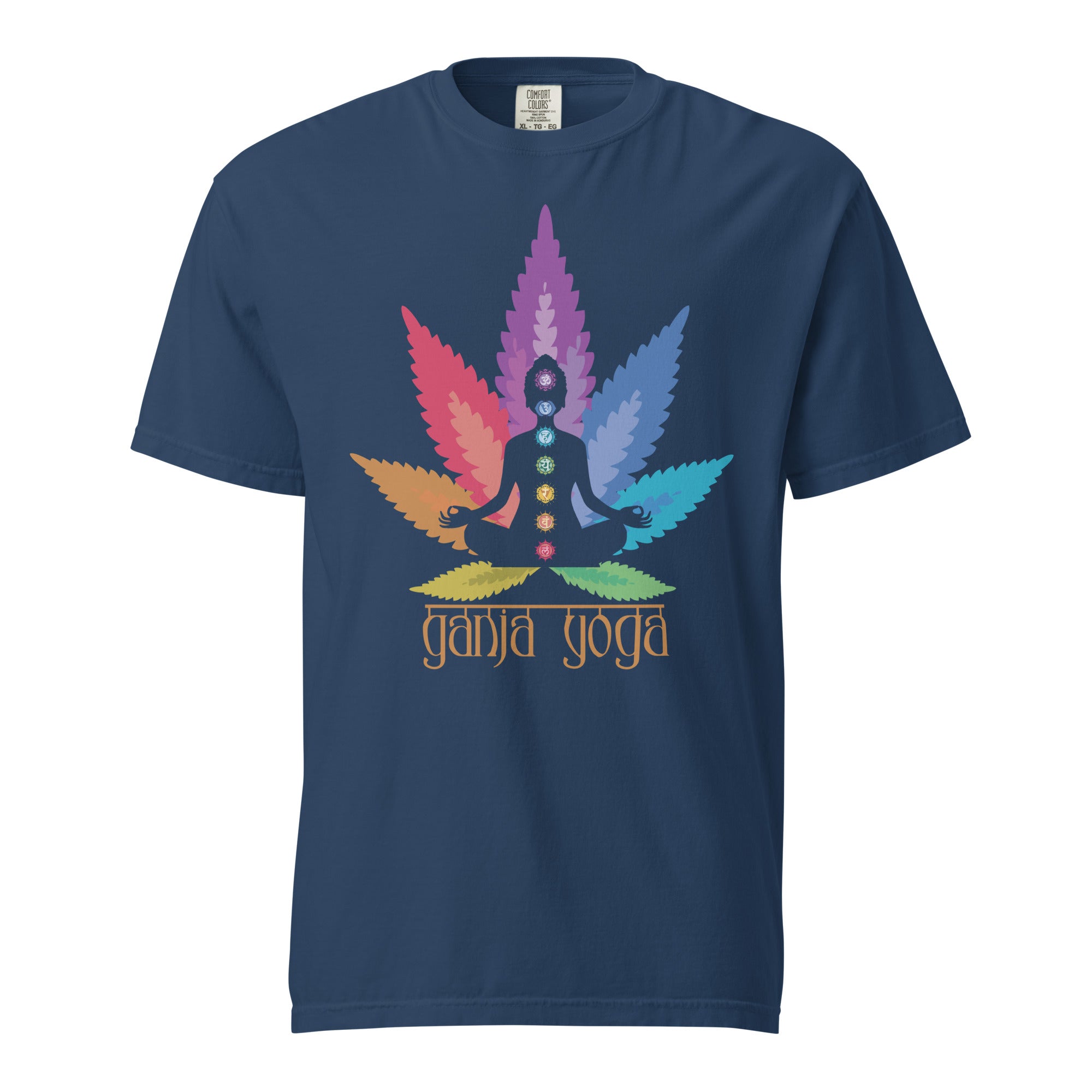 Ganja Yoga T-Shirt – Meditating Buddha & Cannabis Apparel | Magic Leaf Tees