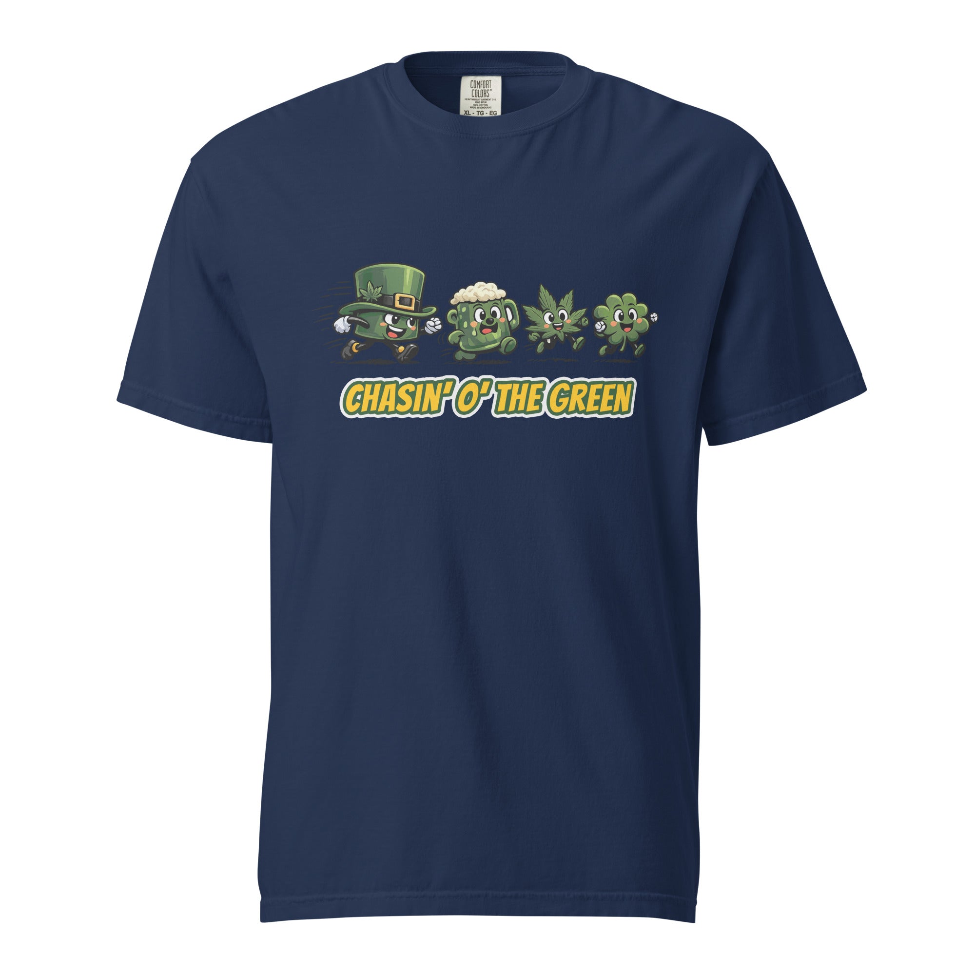 Chasin’ O’ The Green T-Shirt – Funny St. Patrick’s Day Cannabis Shirt, Cartoon Weed Graphic Tee