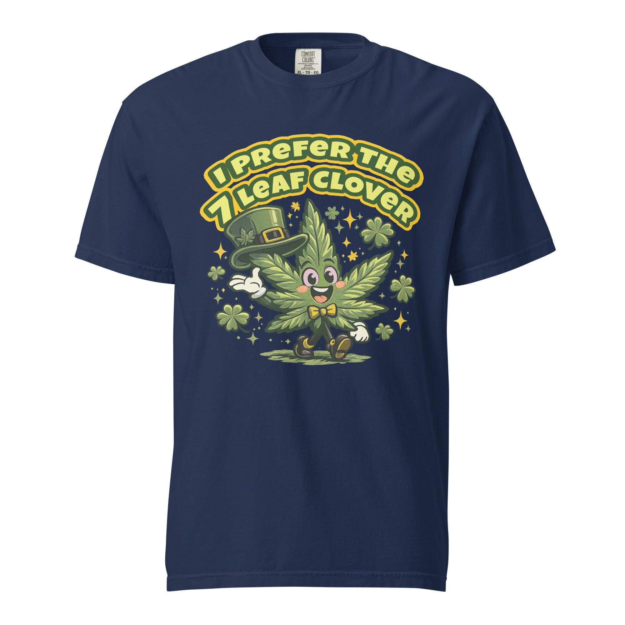 Retro 60s Cannabis Leaf St. Patrick’s Day T-Shirt – Funny Lucky Weed Cartoon Graphic Tee