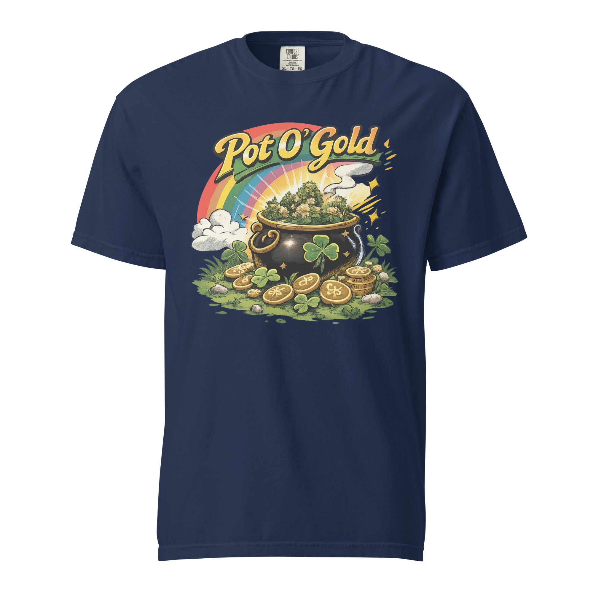 Pot O’ Gold Cannabis T-Shirt – Funny St. Patrick’s Day Weed Retro 80s Graphic Tee