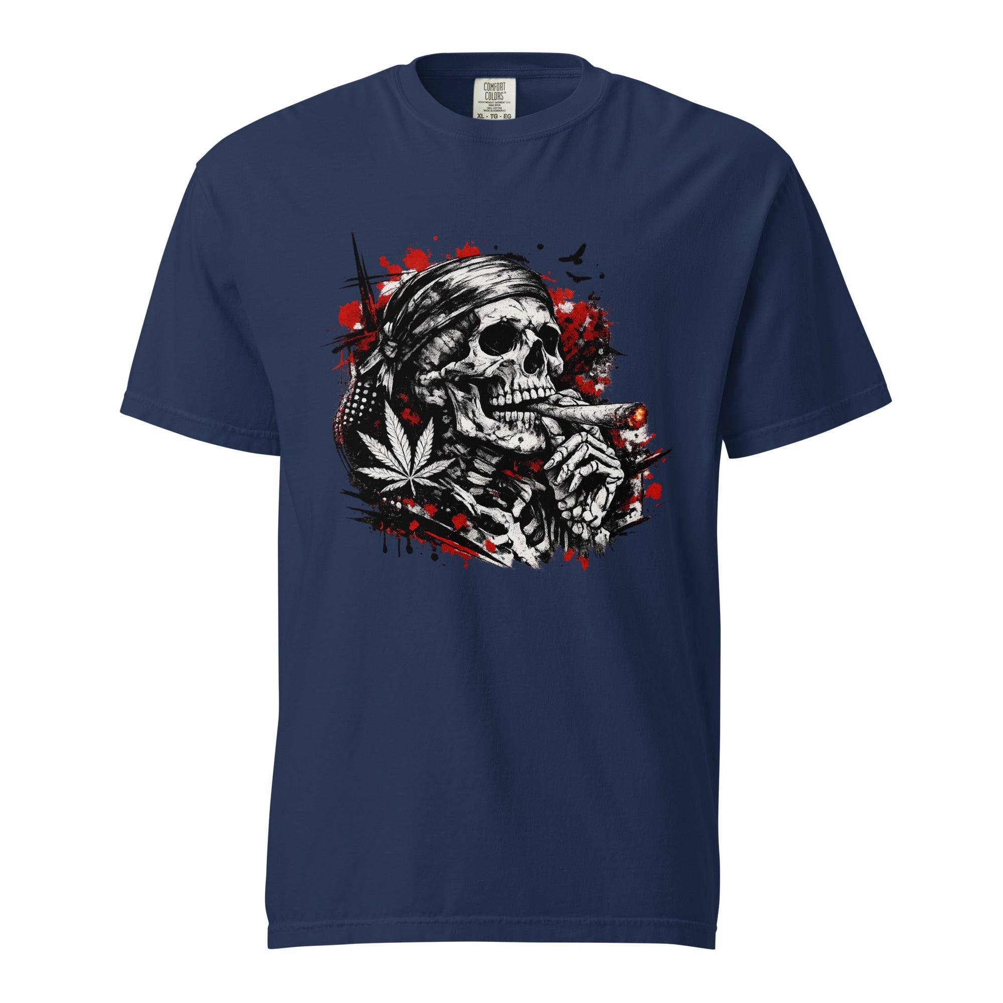 Trash Polka Skeleton Smoking Joint T-Shirt – Edgy Cannabis Skull Graphic Tee | Magic Leaf Tees