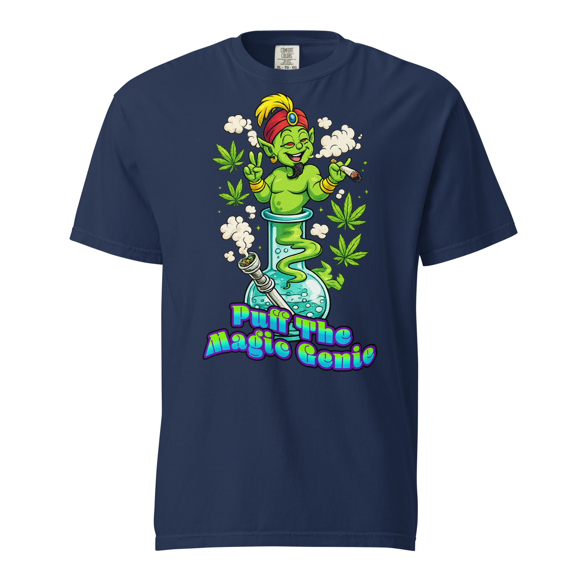 Puff The Magic Genie Shirt, Funny Cannabis Cartoon Tee, Retro Stoner Bong Genie T-Shirt