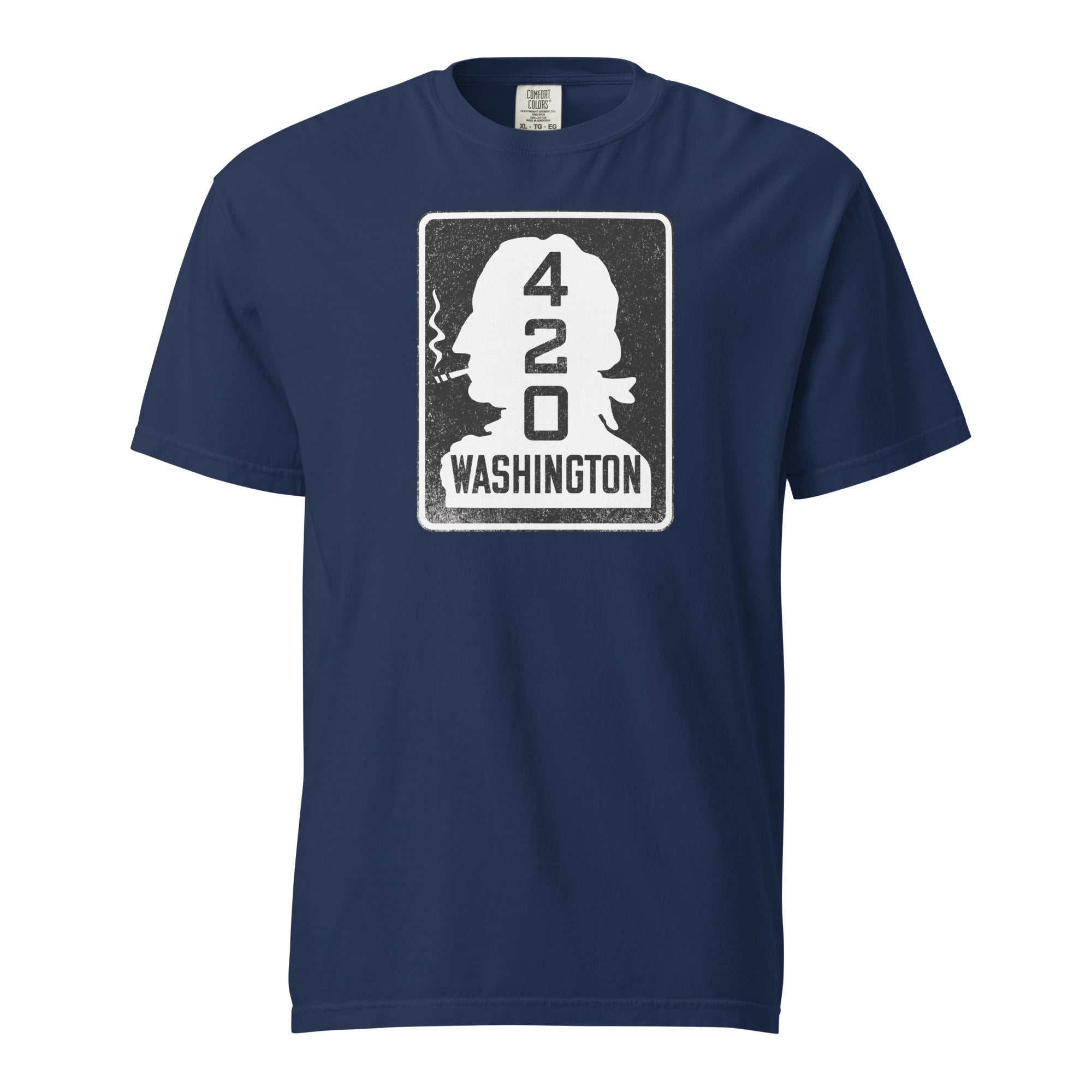 Washington 420 Highway Sign T-Shirt | George Washington Smoking Joint Graphic Tee | Magic Leaf Tees