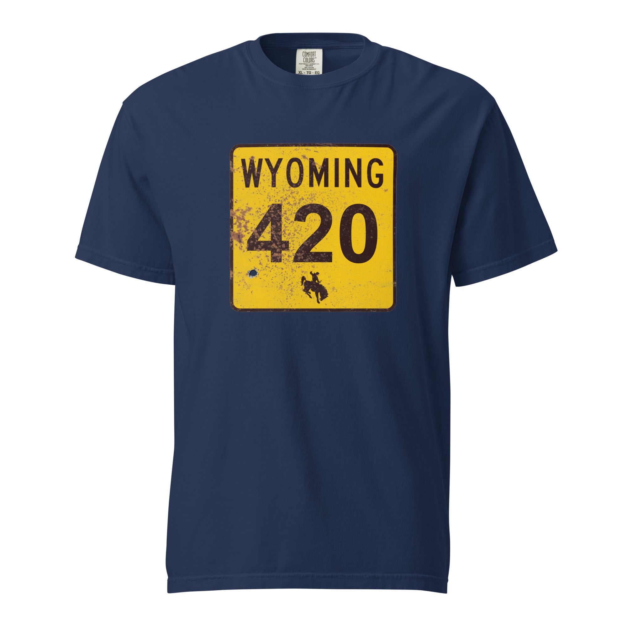 Wyoming 420 Highway Sign Weed Shirt | Cowboy State Cannabis Graphic Tee | Magic Leaf Tees