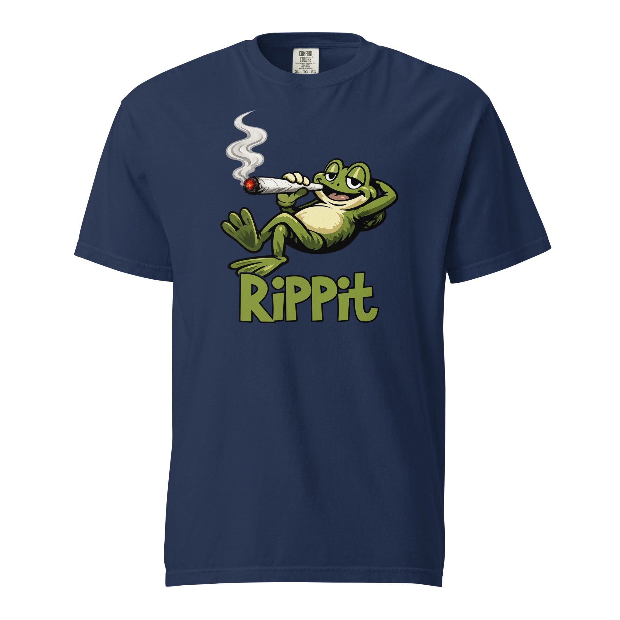 Rippit Frog T-Shirt, Funny Stoner Frog Graphic Tee, Laid Back Cartoon Frog Shirt, Weed Humor Cannabis Lover Gift, 420 Inspired Novelty Tee