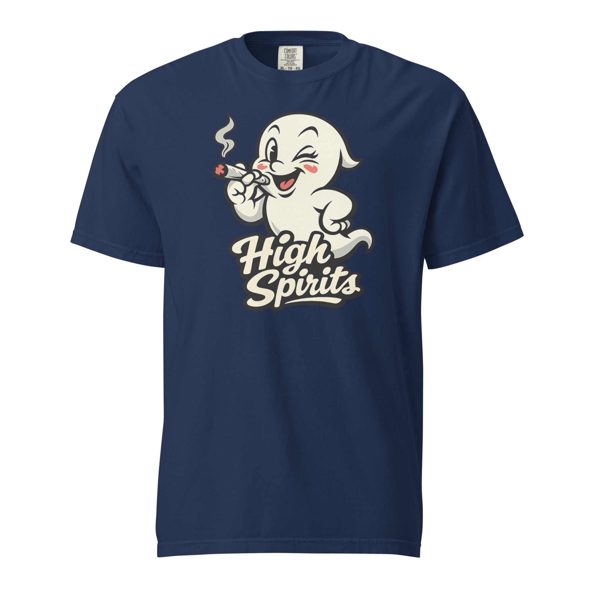 High Spirits Ghost T-Shirt – Funny Retro 1940s Cannabis Cartoon Tee