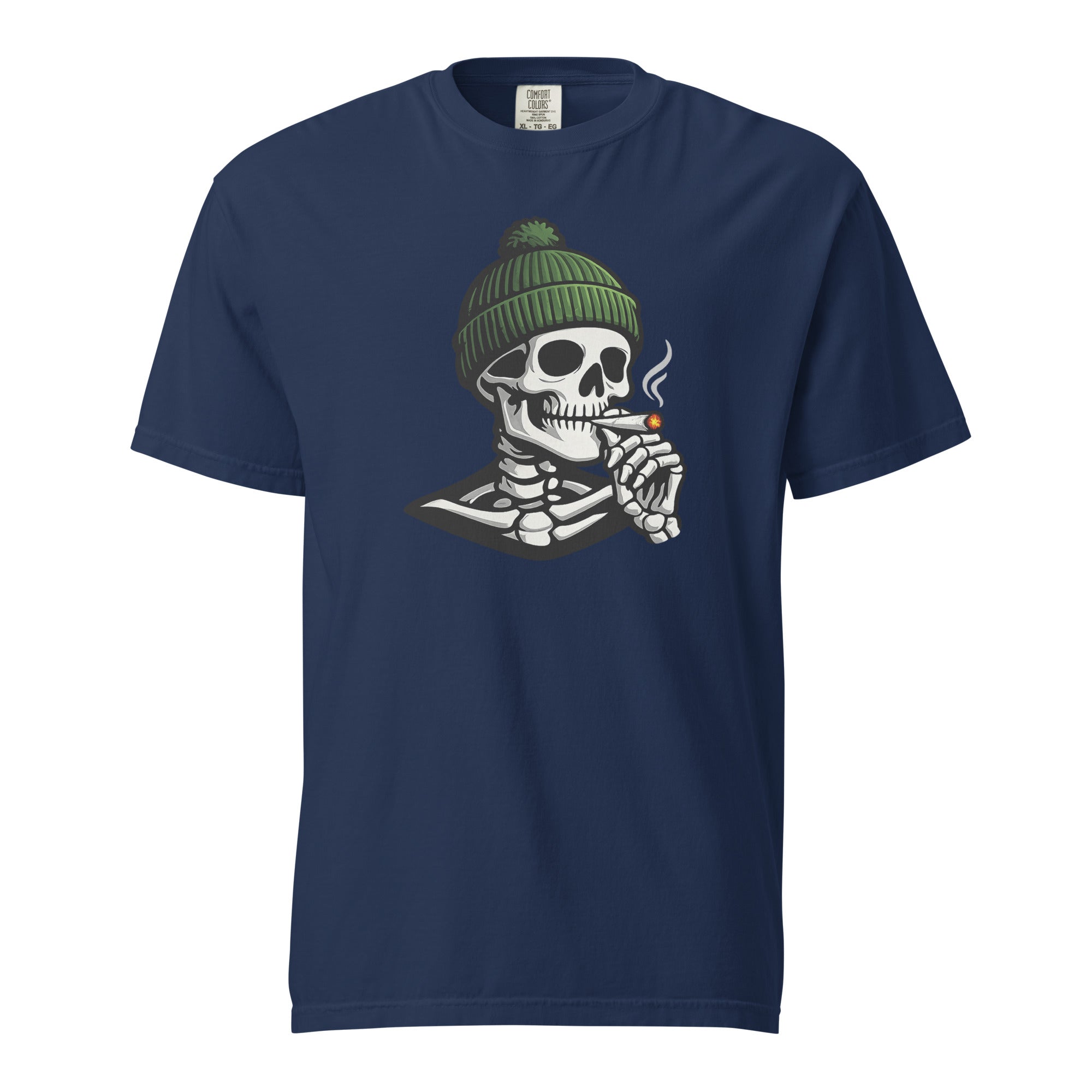 Skeleton Toque T-Shirt, Funny Stoner Skull Tee, Cannabis Smoking Skeleton Shirt, 420 Graphic Tee