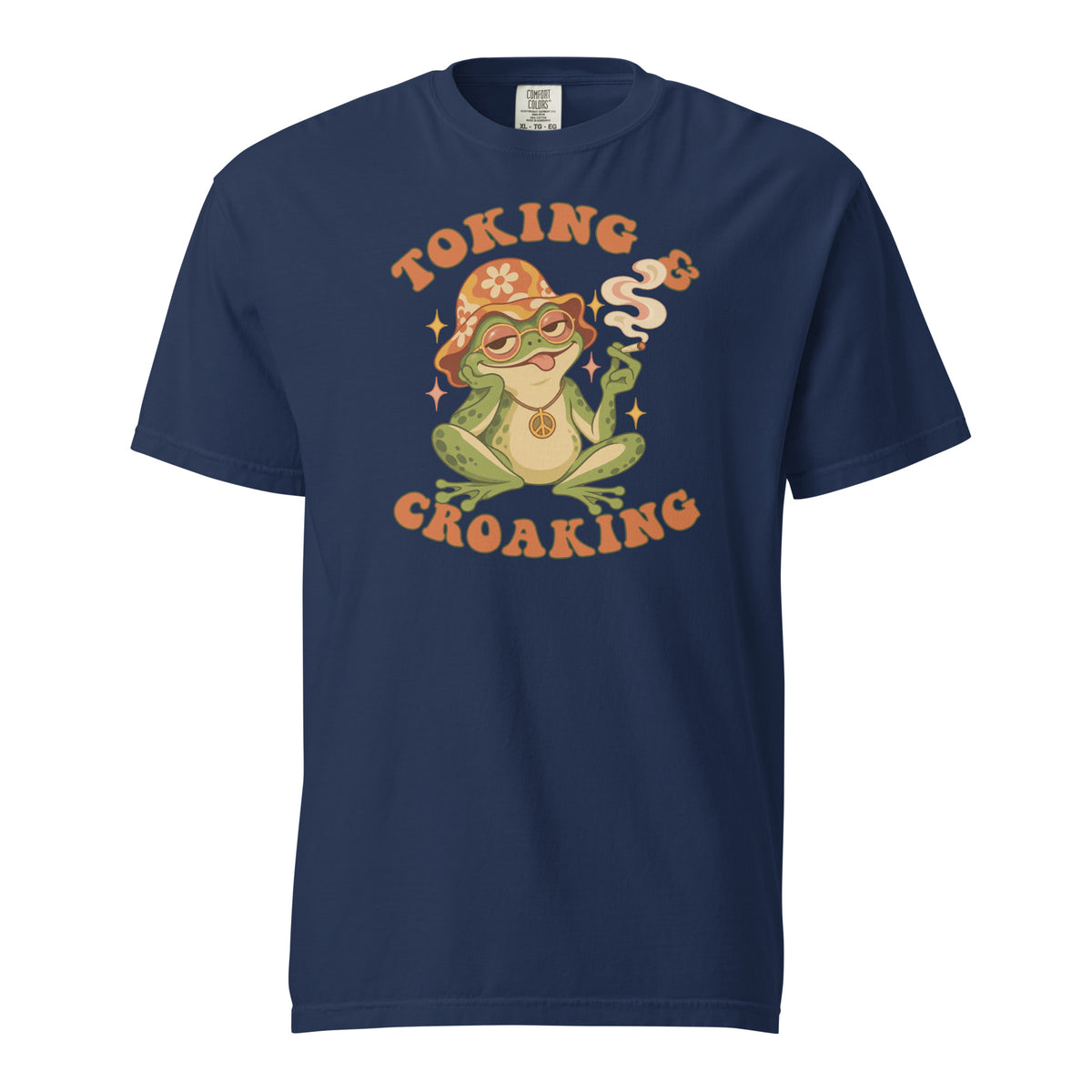 Groovy Smoking Frog T-Shirt, Funny Cannabis Frog Tee, Retro 1970s Pop Art 420 Graphic Shirt