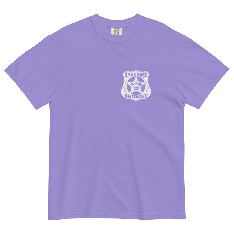 Cannabis Sheriff Badge 420 Vintage Garment-Dyed T-Shirt - Magic Leaf Tees