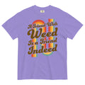 A Friend With Weed Is A Friend Indeed Tee | 70's Retro Cannabis Shirt | Groovy Herbal Fashion | Magic Leaf Tees