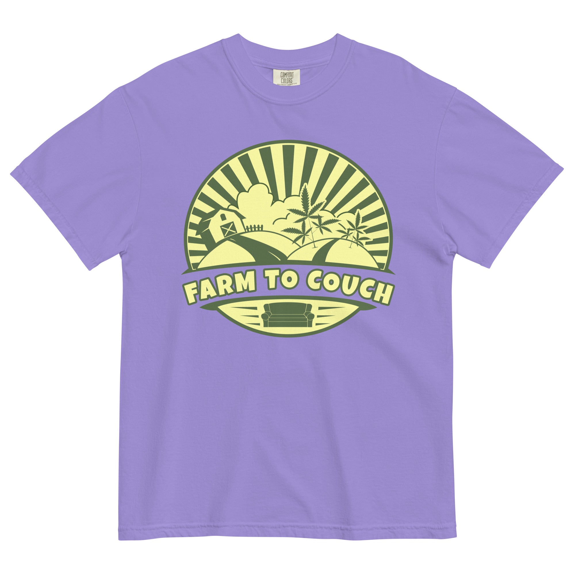 Farm To Couch: Cannabis Farmer's Exclusive Tee for Relaxed Harvest Vibes! - Magic Leaf Tees