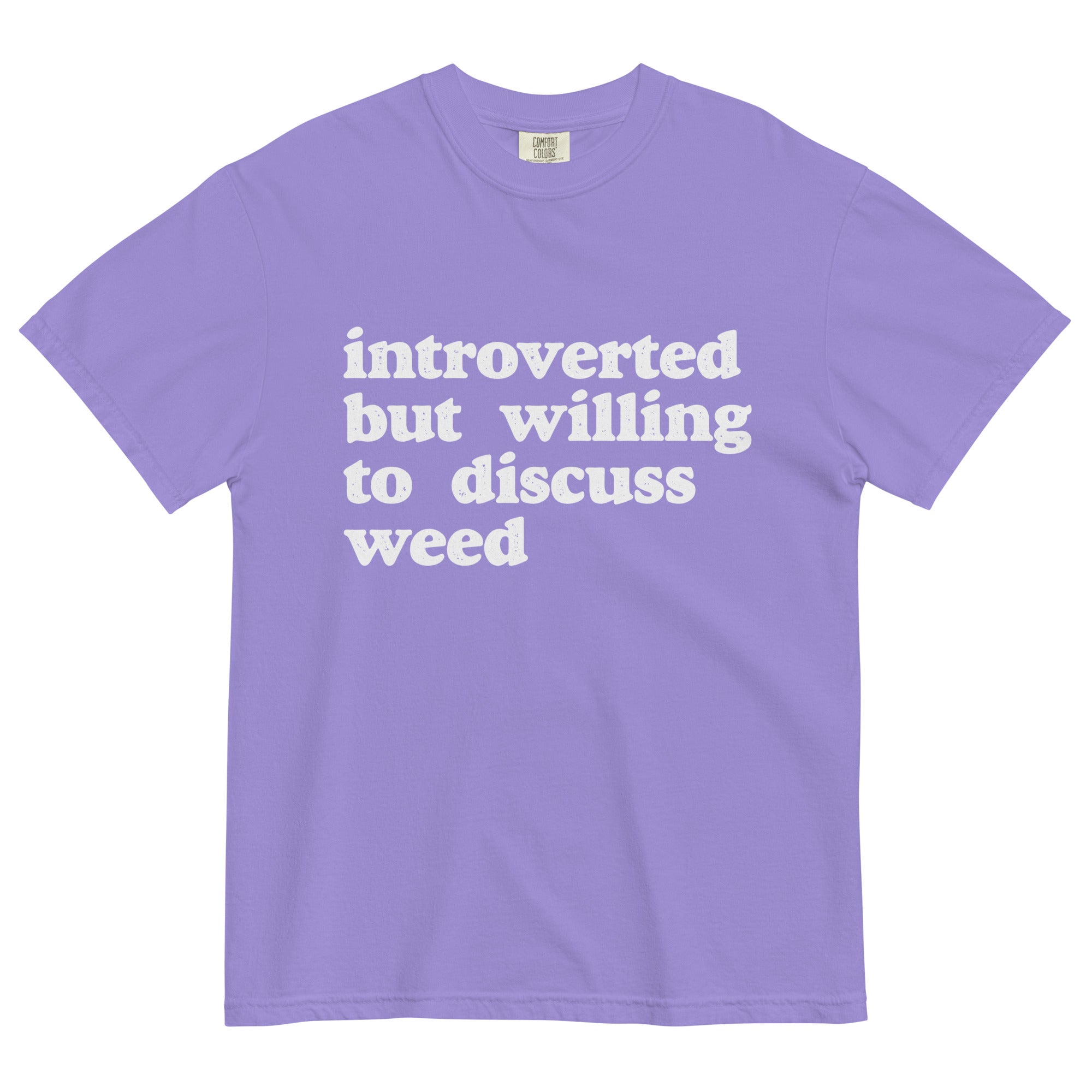 Introverted But Willing To Discuss Weed: Cannabis Enthusiast Tee for Thoughtful Conversations! - Magic Leaf Tees