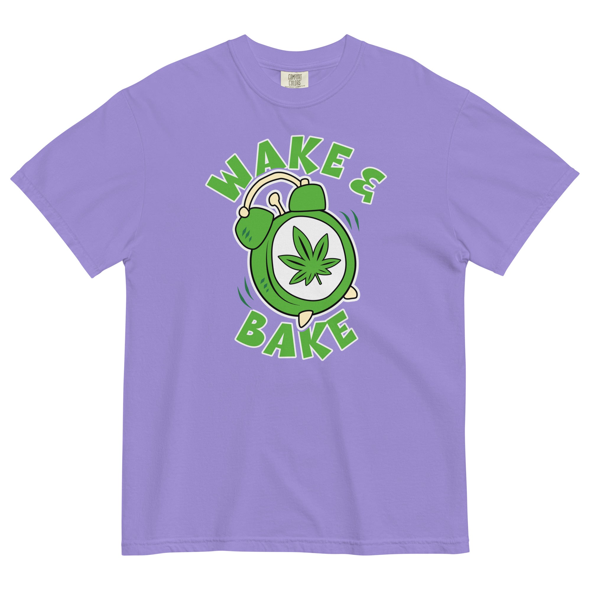 Wake & Bake Alarm Clock Weed T-Shirt: Stoner Apparel | Magic Leaf Tees