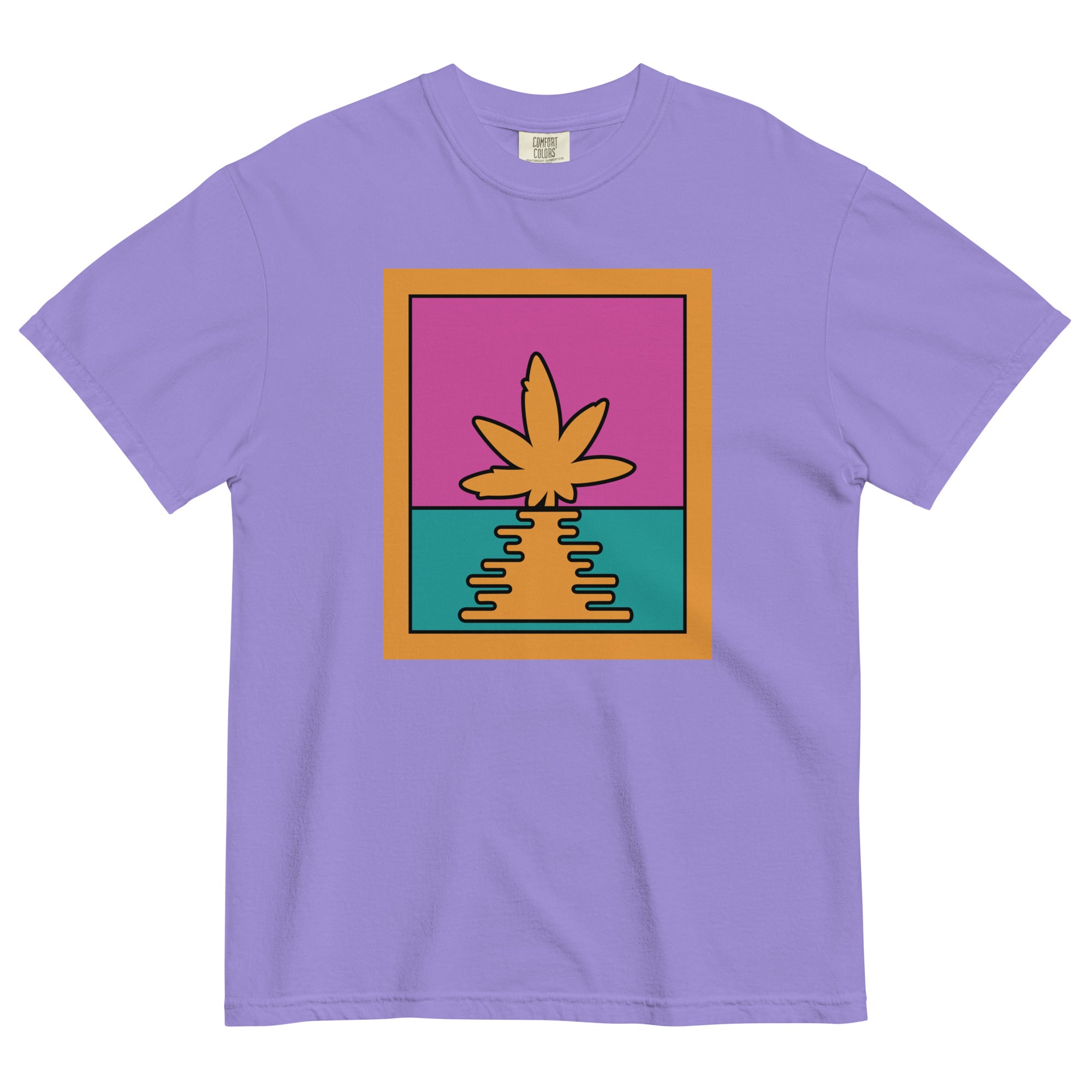 Pop-Art Cannabis Leaf Sunrise T-Shirt – Colorful Weed Apparel | Magic Leaf Tees