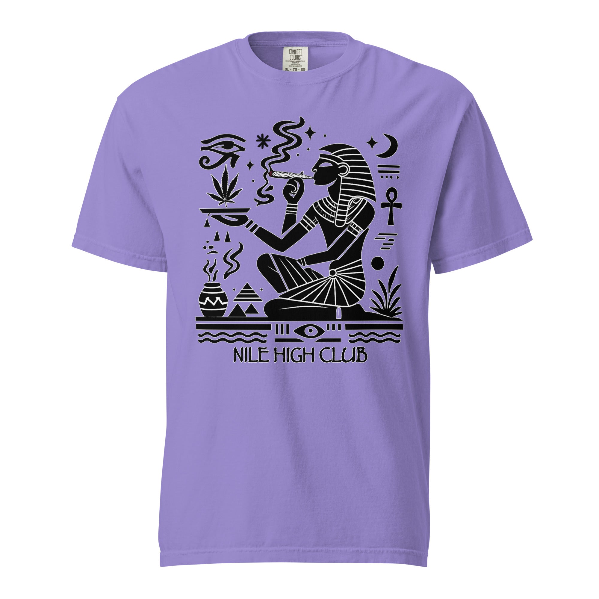 Nile High Club T-Shirt – Ancient Egyptian Cannabis Hieroglyph Graphic | Magic Leaf Tees