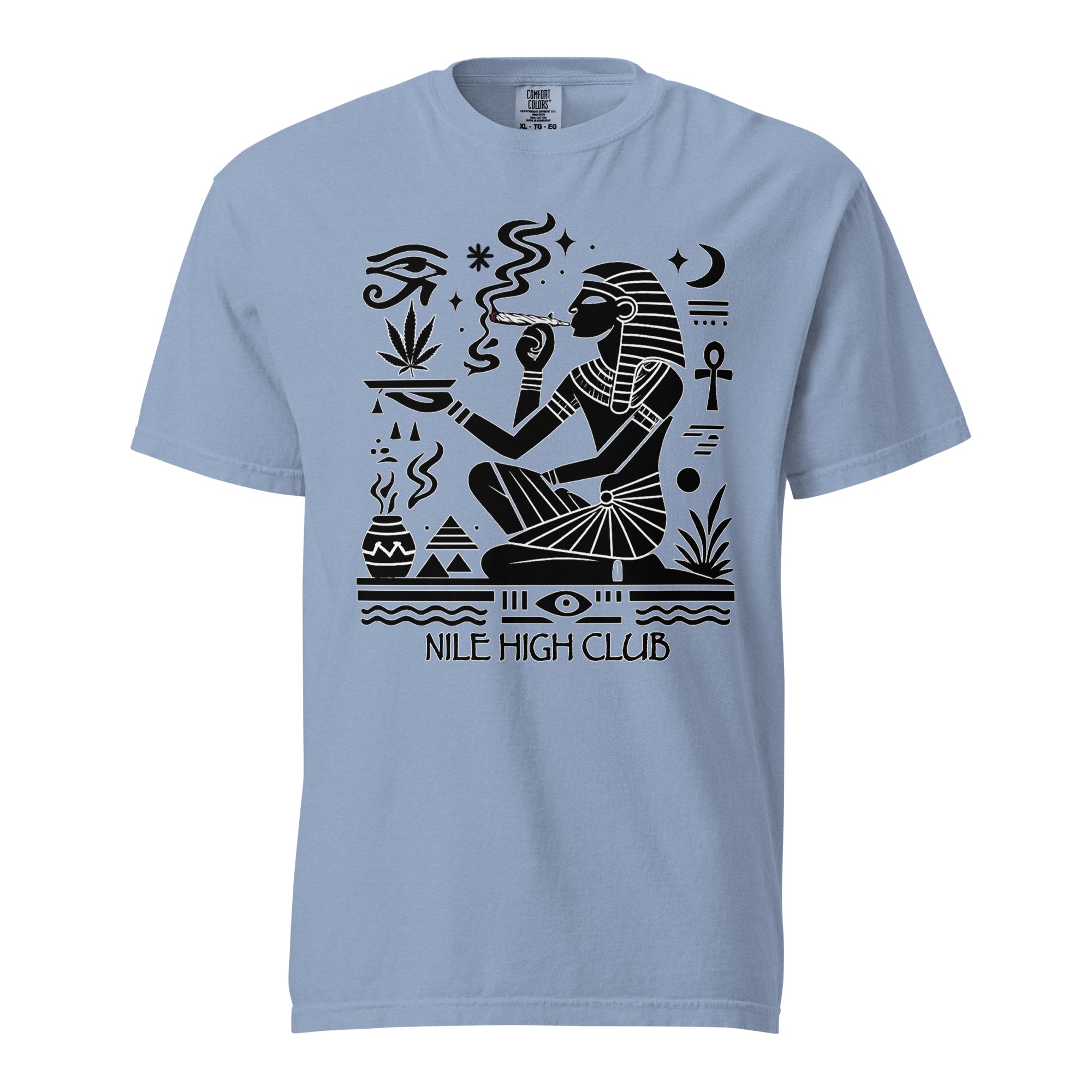 Nile High Club T-Shirt – Ancient Egyptian Cannabis Hieroglyph Graphic | Magic Leaf Tees