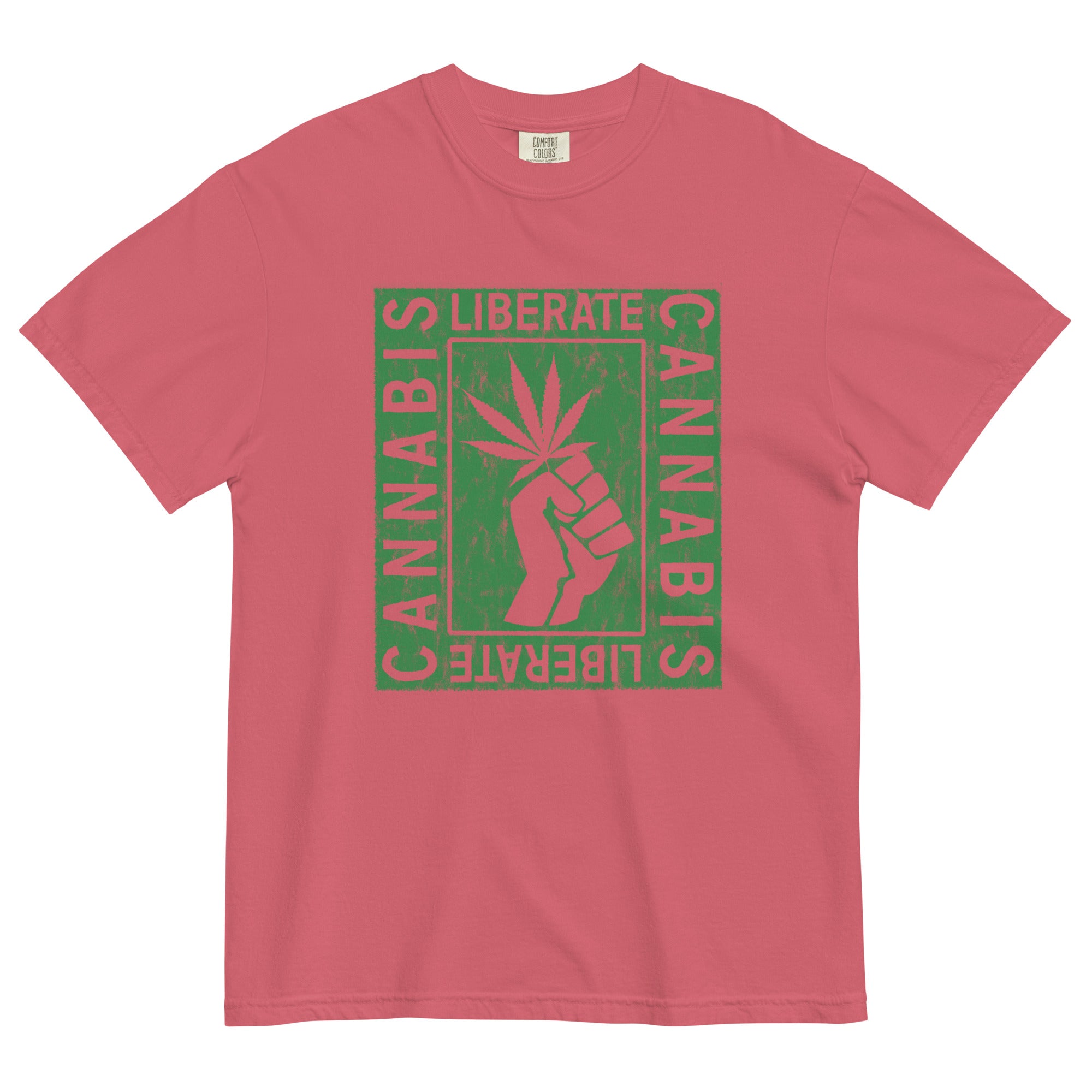 Liberate Cannabis Movement: Political Poster-Style Tee for Advocates of Marijuana Legalization! - Magic Leaf Tees