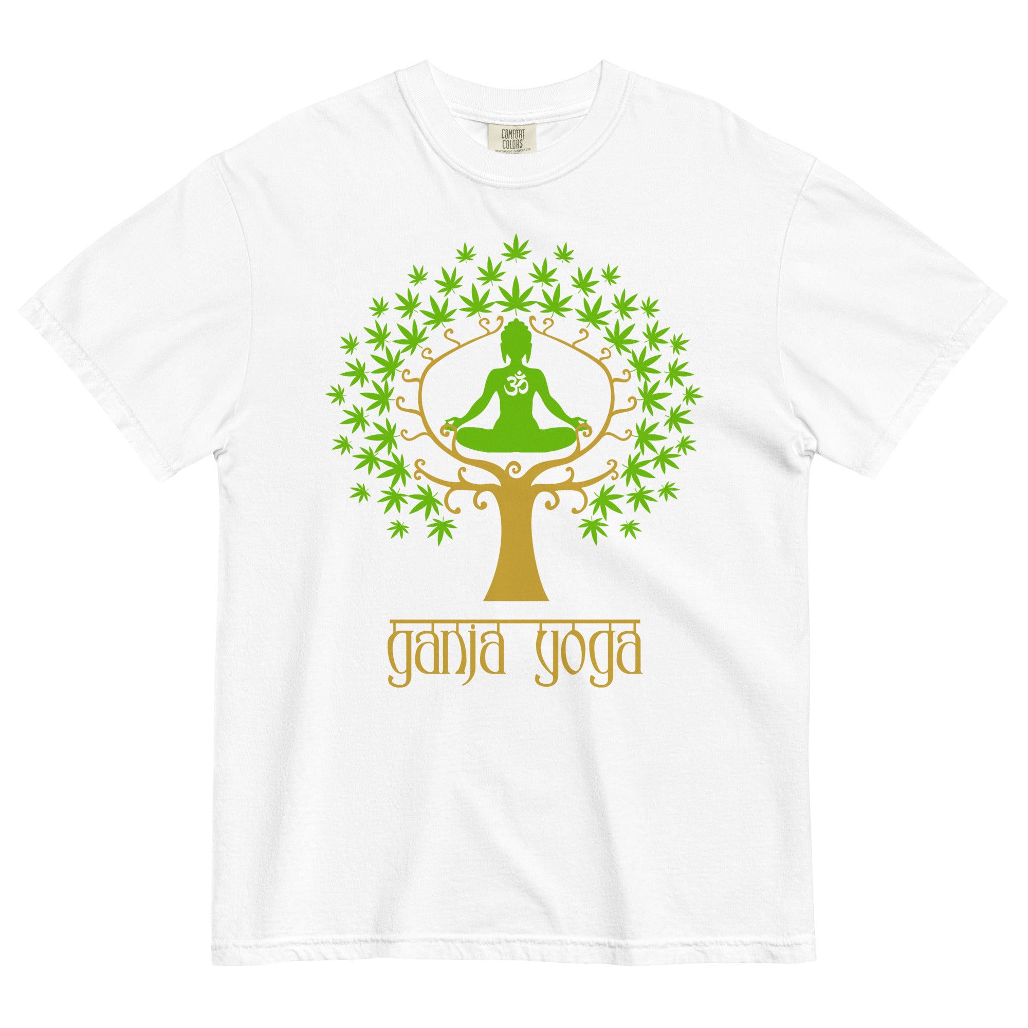 Ganja Yoga Buddha Tee | Cannabis and Yoga Shirt | Zen Herbal Fusion | Magic Leaf Tees