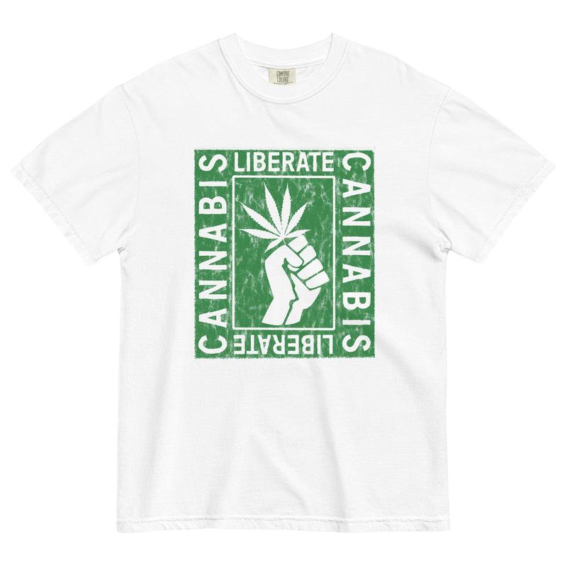 Liberate Cannabis Movement: Political Poster-Style Tee for Advocates of Marijuana Legalization! - Magic Leaf Tees