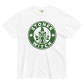 Stoner Witch Brews: Cannabis Coffee Shop Logo Tee for Magical Highs! - Magic Leaf Tees