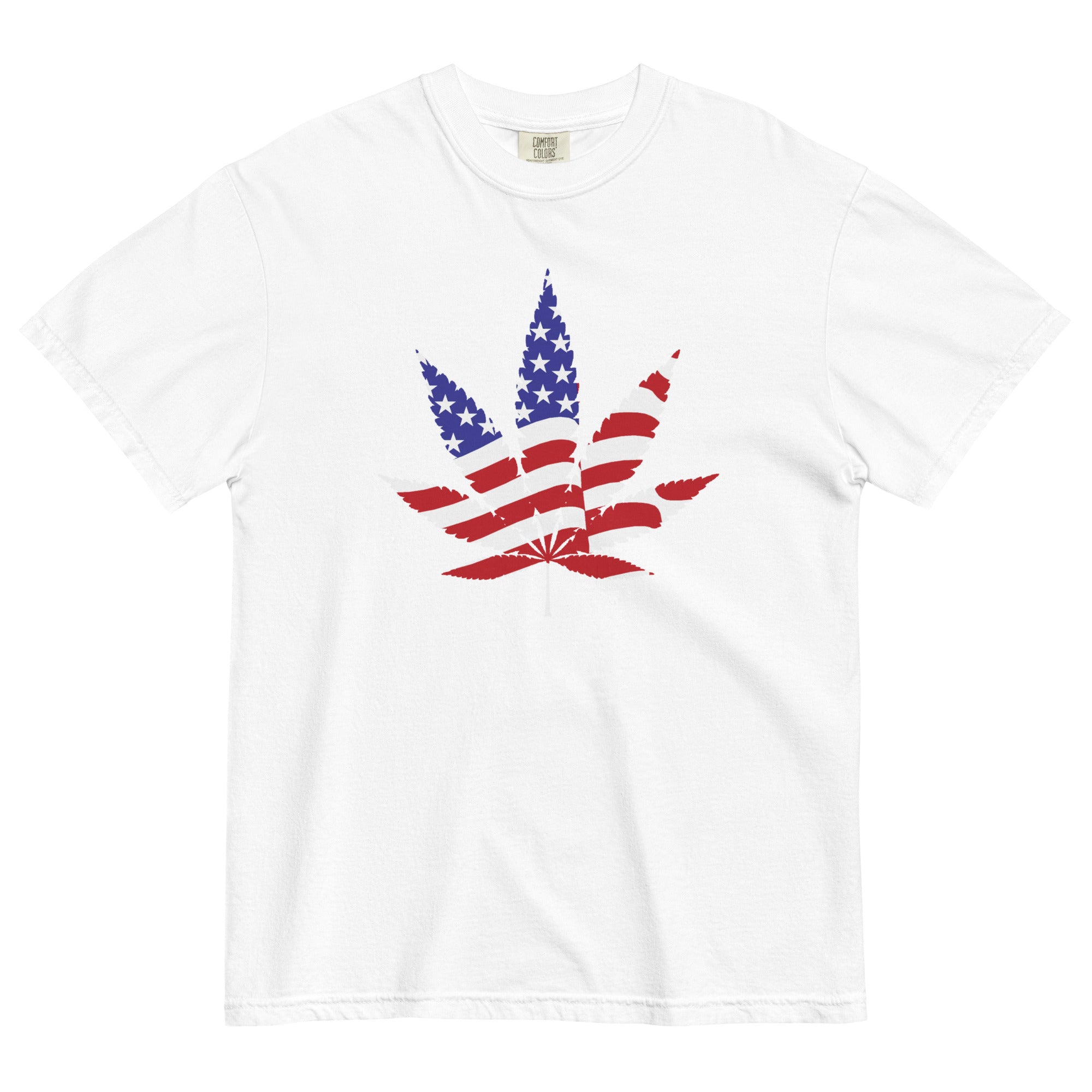 Weed Leaf USA Flag T-Shirt | Patriotic Cannabis Apparel | Magic Leaf Tees