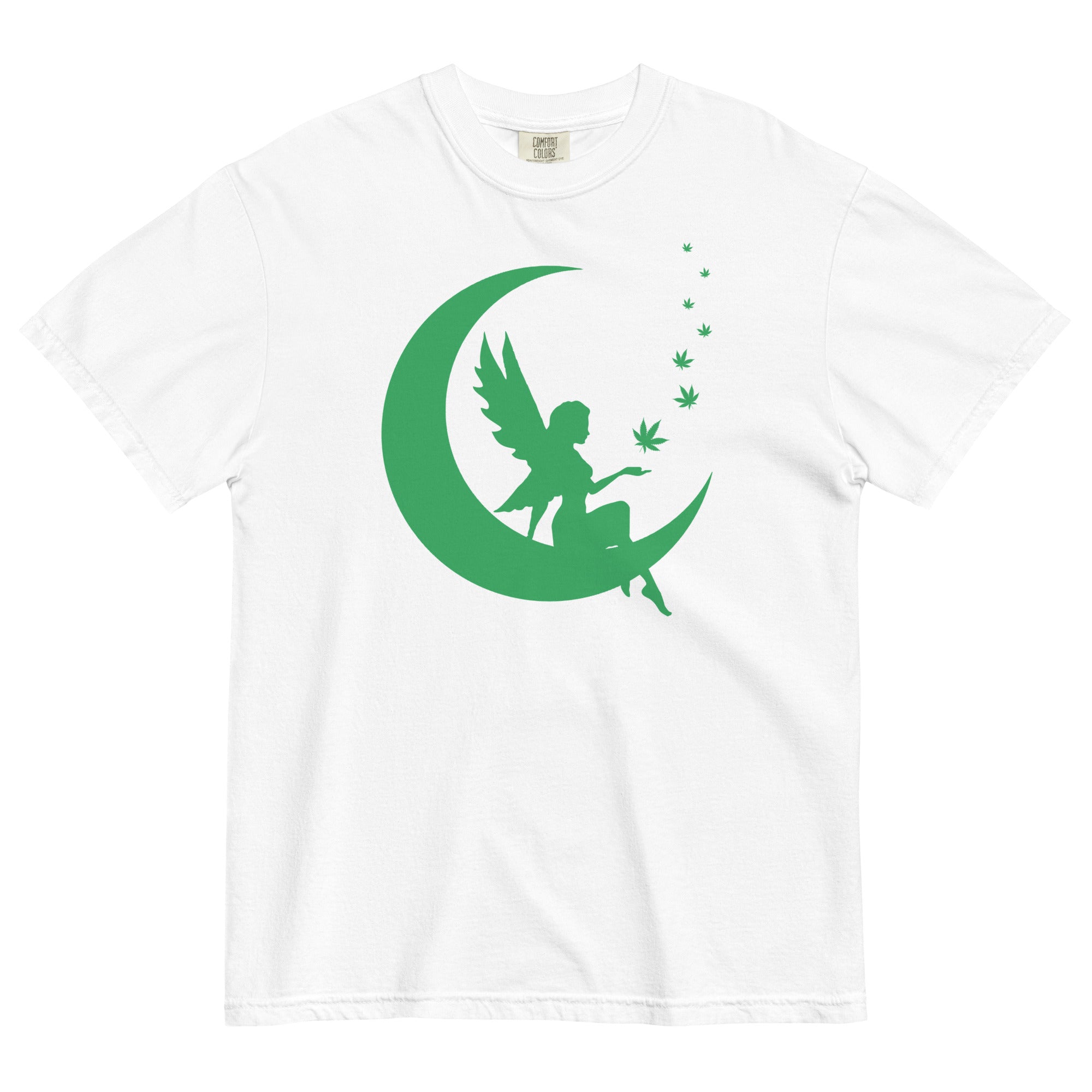  Weed Fairy on Crescent Moon Cannabis T-Shirt: Unique Weed Apparel | Magic Leaf Tees