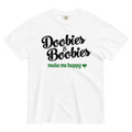 Smile-Inducing Cannabis T-Shirt: 'Doobies & Boobies Make Me Smile' - Funny Tee for Cannabis Enthusiasts! | Magic Leaf Tees