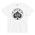 Lucky 420 T-Shirt – Weed-Themed Casino Poker Chip Design | Magic Leaf Tees