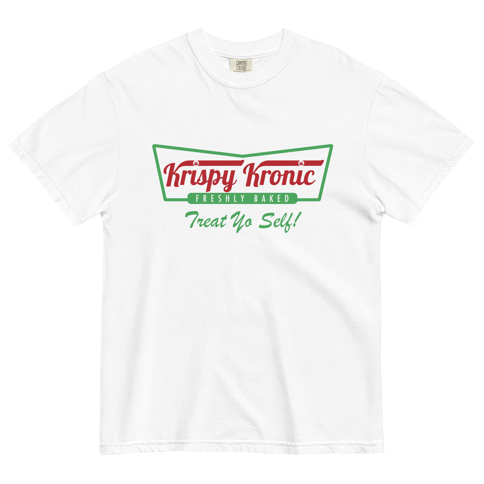 Krispy Kronic Treat Yo' Self T-Shirt – Funny Weed-Themed Apparel for Cannabis and Doughnut Lovers | Magic Leaf Tees