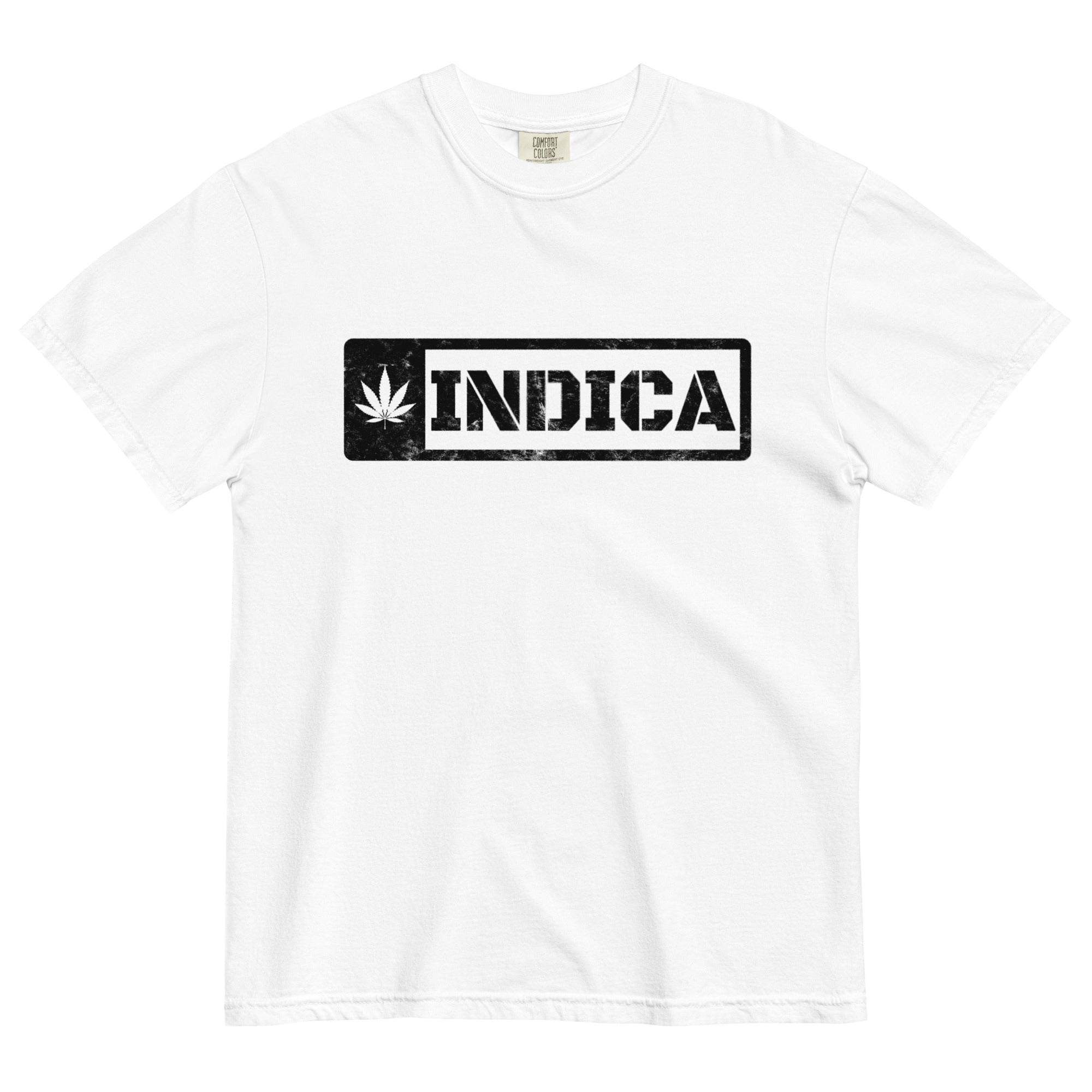 Indica Stencil T-Shirt | Cannabis Leaf Design - Magic Leaf Tees