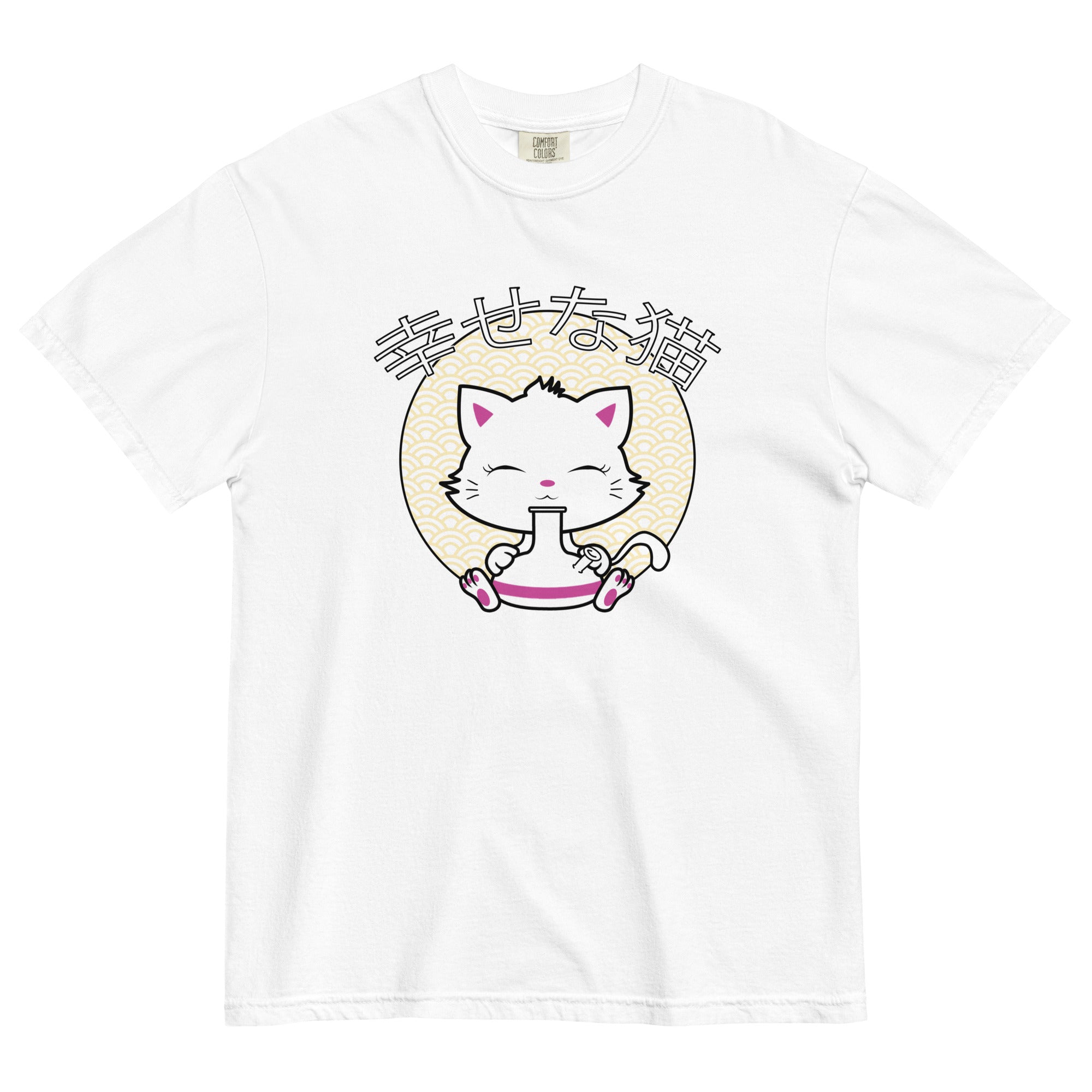 "Kawaii Happy Cat with Bong" Japanese Weed T-Shirt – Magic Leaf Tees