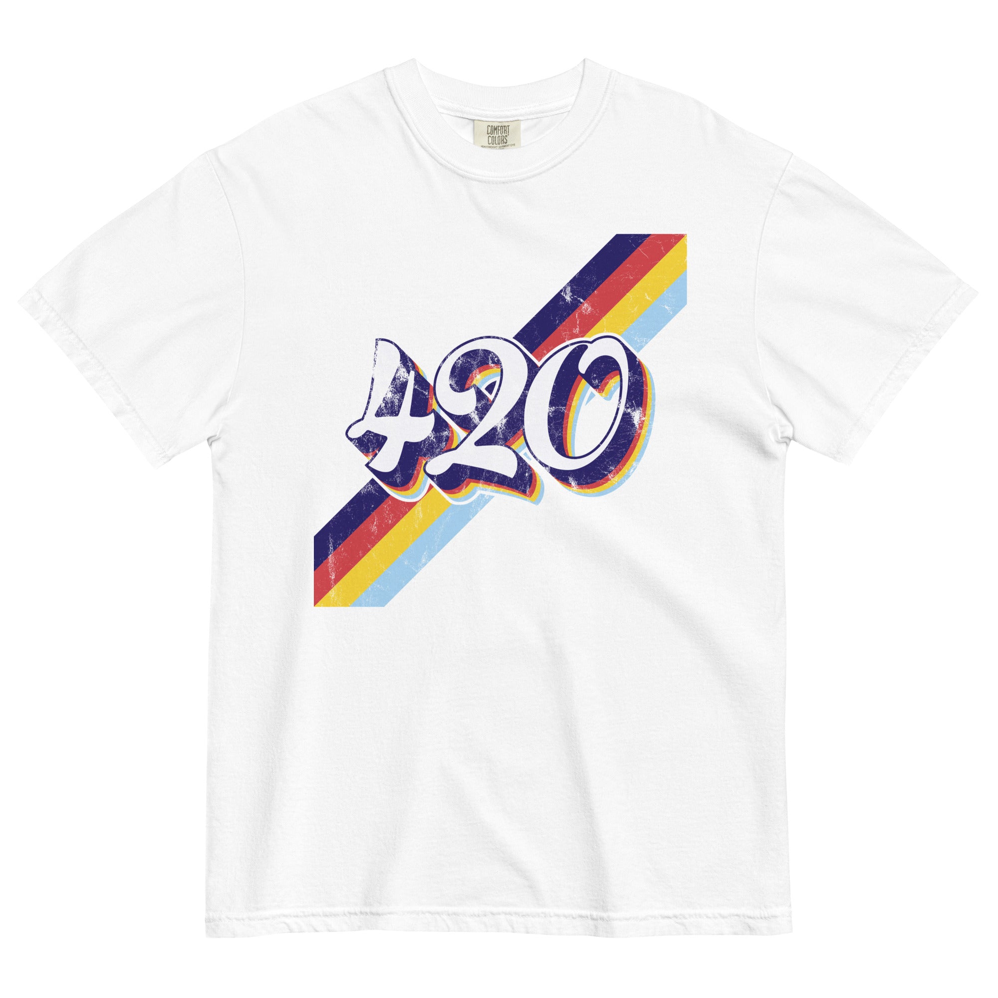 Retro 420 T-Shirt with Colorful Bars – Vintage Weed Style | Magic Leaf Tees