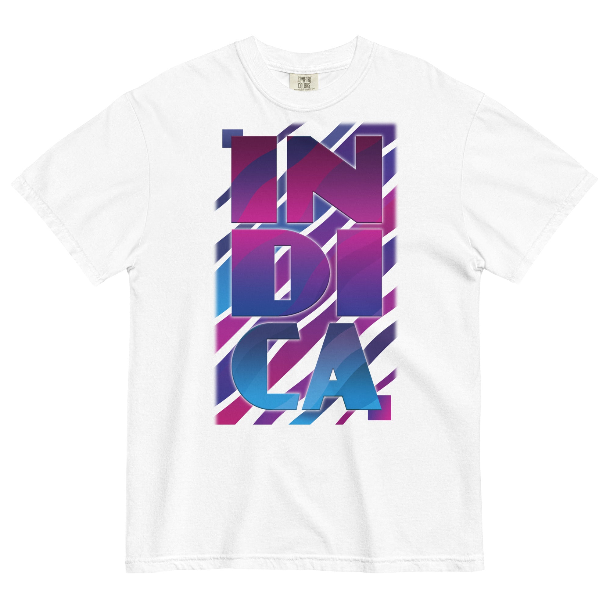 "Indica" Retro 80's Style Weed T-Shirt – Vibrant Cannabis Design | Magic Leaf Tees