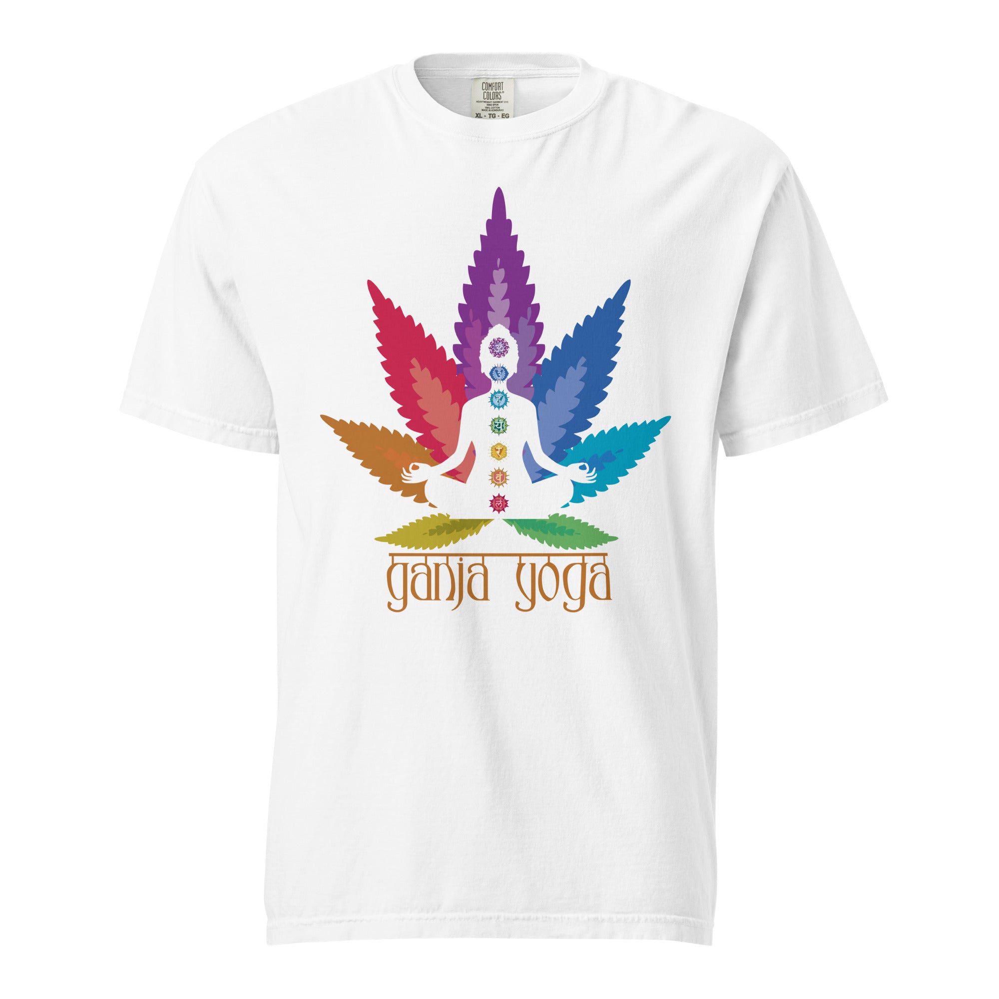 Ganja Yoga T-Shirt – Meditating Buddha & Cannabis Apparel | Magic Leaf Tees