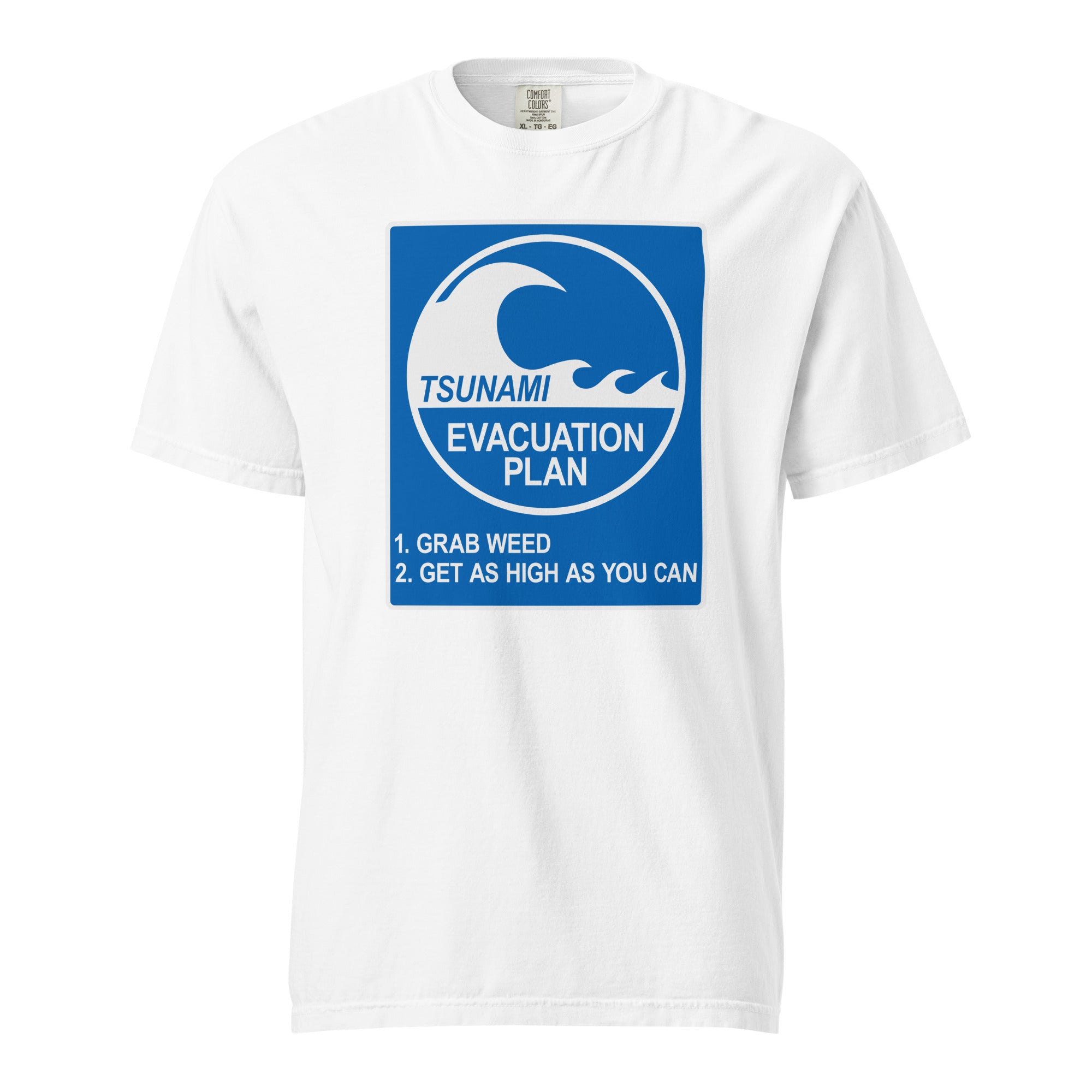 Tsunami Warning T-Shirt – Grab Weed & Get High | Funny Cannabis Apparel | Magic Leaf Tees