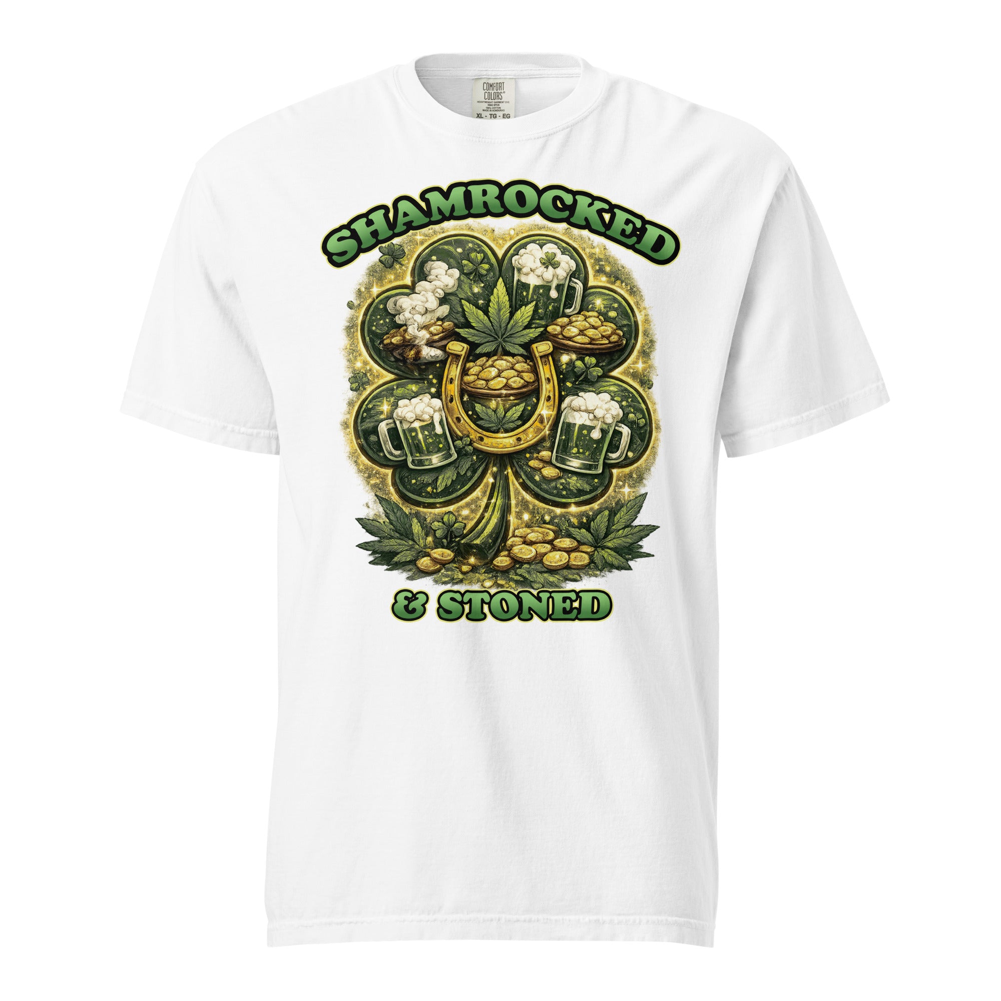 Shamrocked & Stoned St. Patrick’s Day Weed T-Shirt – Funny 420 Clover Shirt | Magic Leaf Tees
