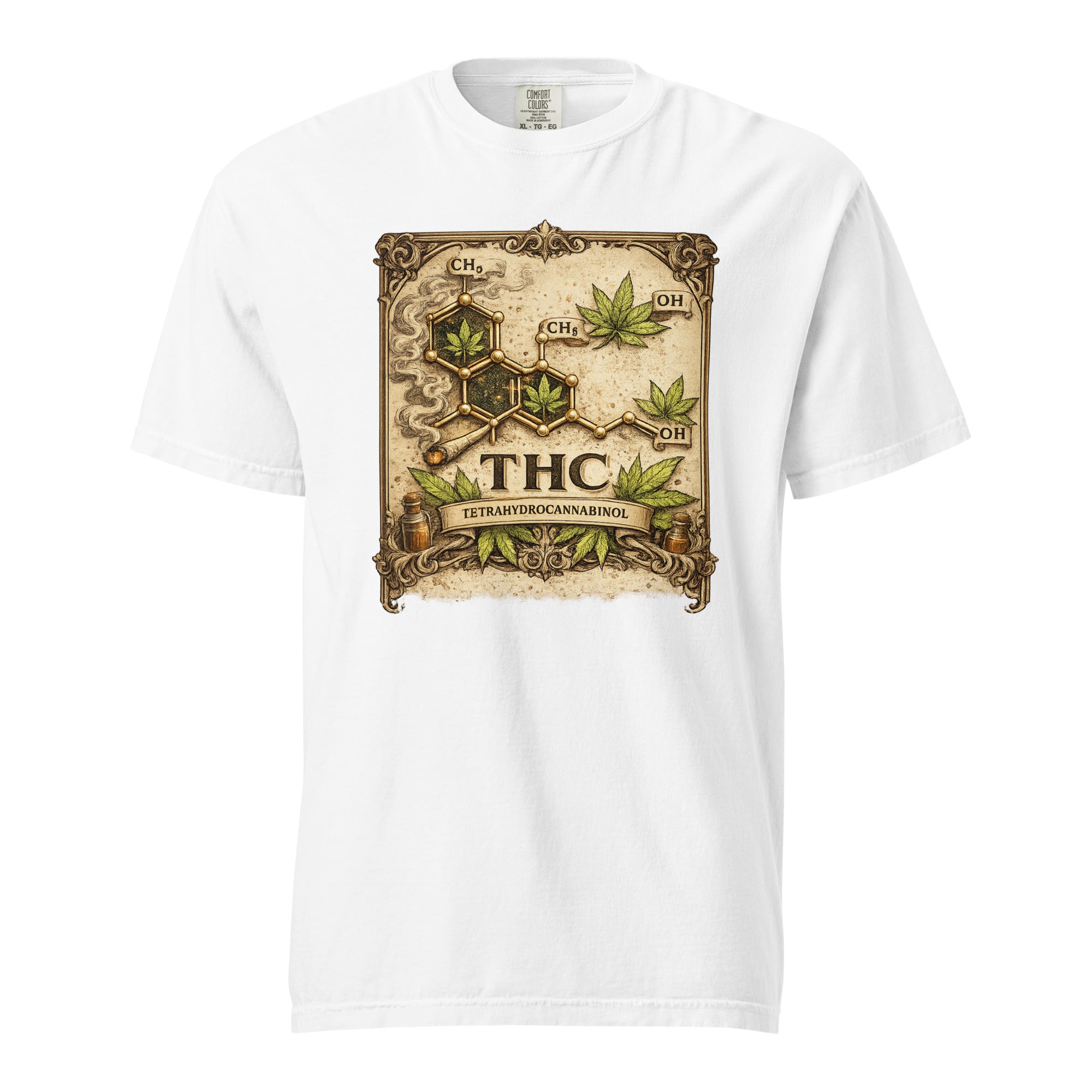 Vintage THC Molecule T-Shirt – 1920s Apothecary Cannabis Science Tee | Magic Leaf Tees