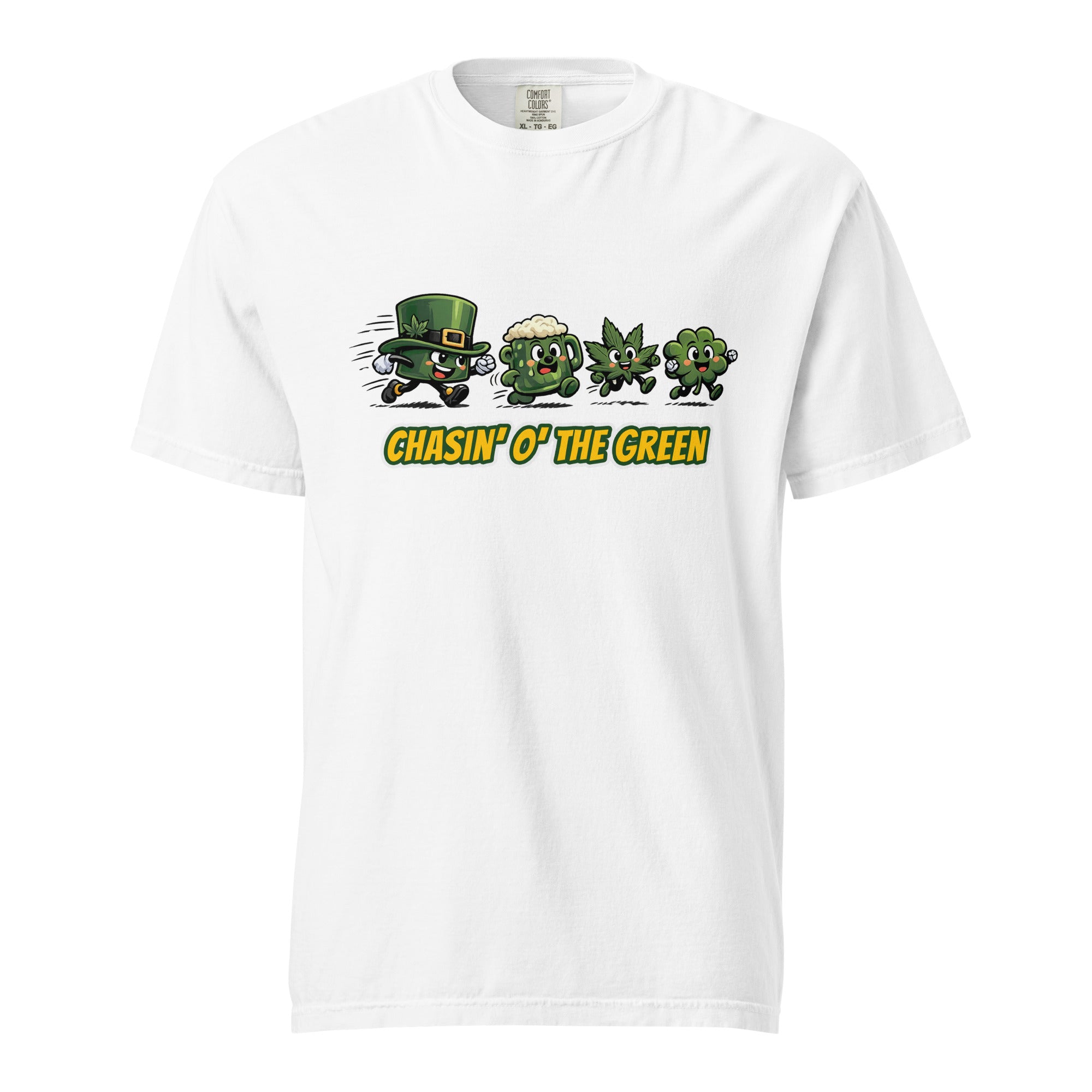 Chasin’ O’ The Green T-Shirt – Funny St. Patrick’s Day Cannabis Shirt, Cartoon Weed Graphic Tee