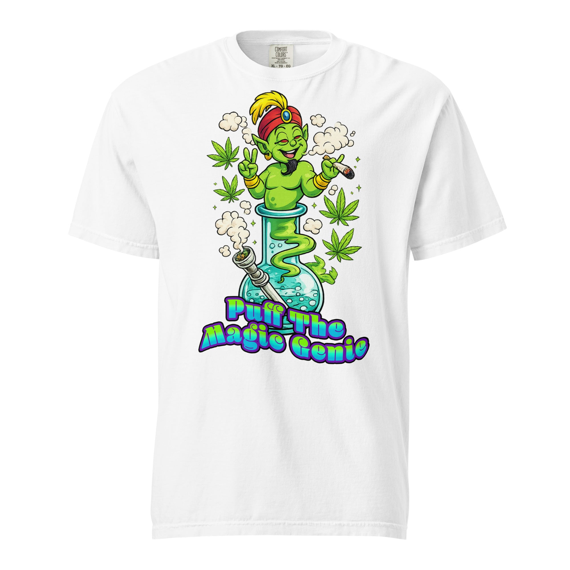 Puff The Magic Genie Shirt, Funny Cannabis Cartoon Tee, Retro Stoner Bong Genie T-Shirt