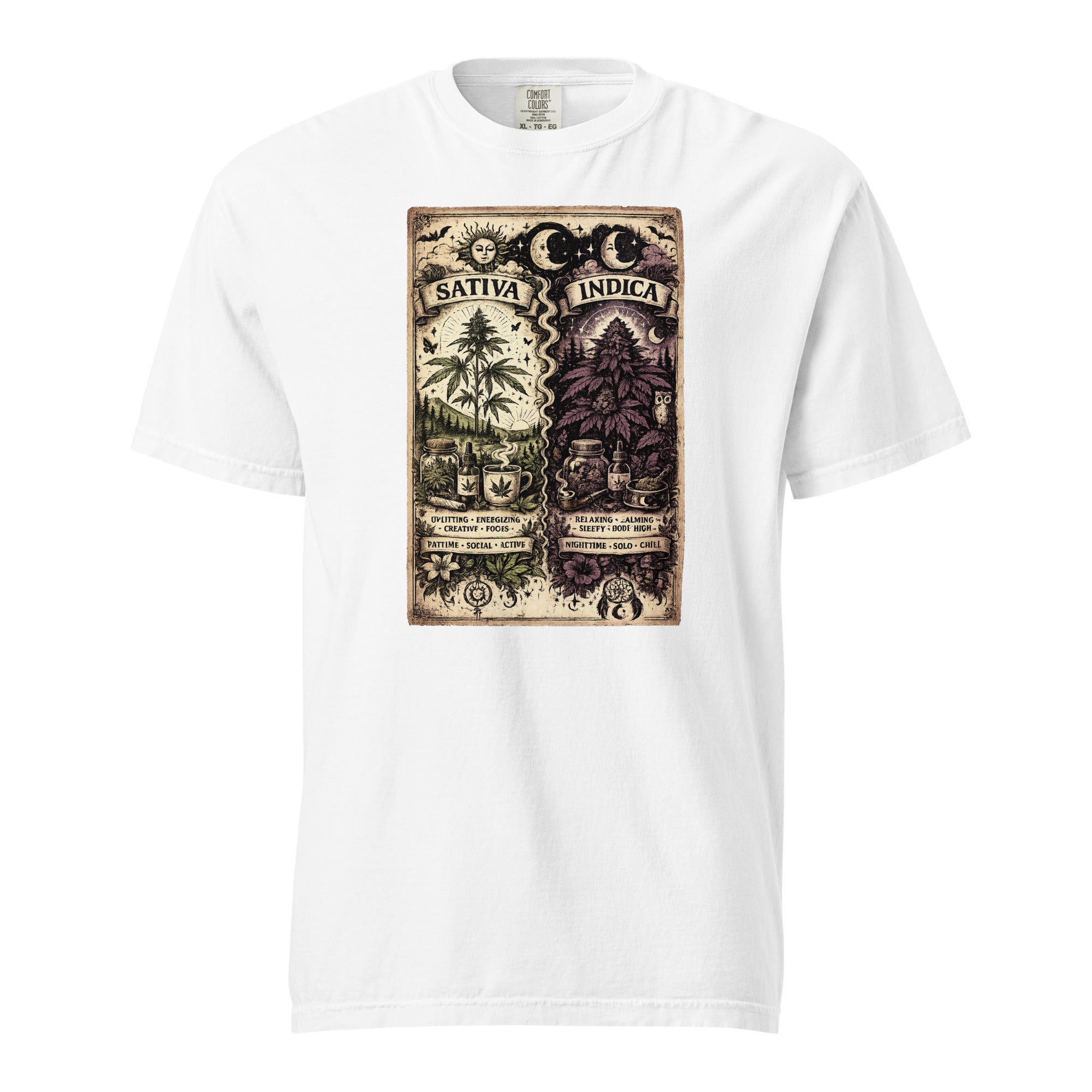 Sativa vs Indica Shirt Whimsigoth Cannabis Design