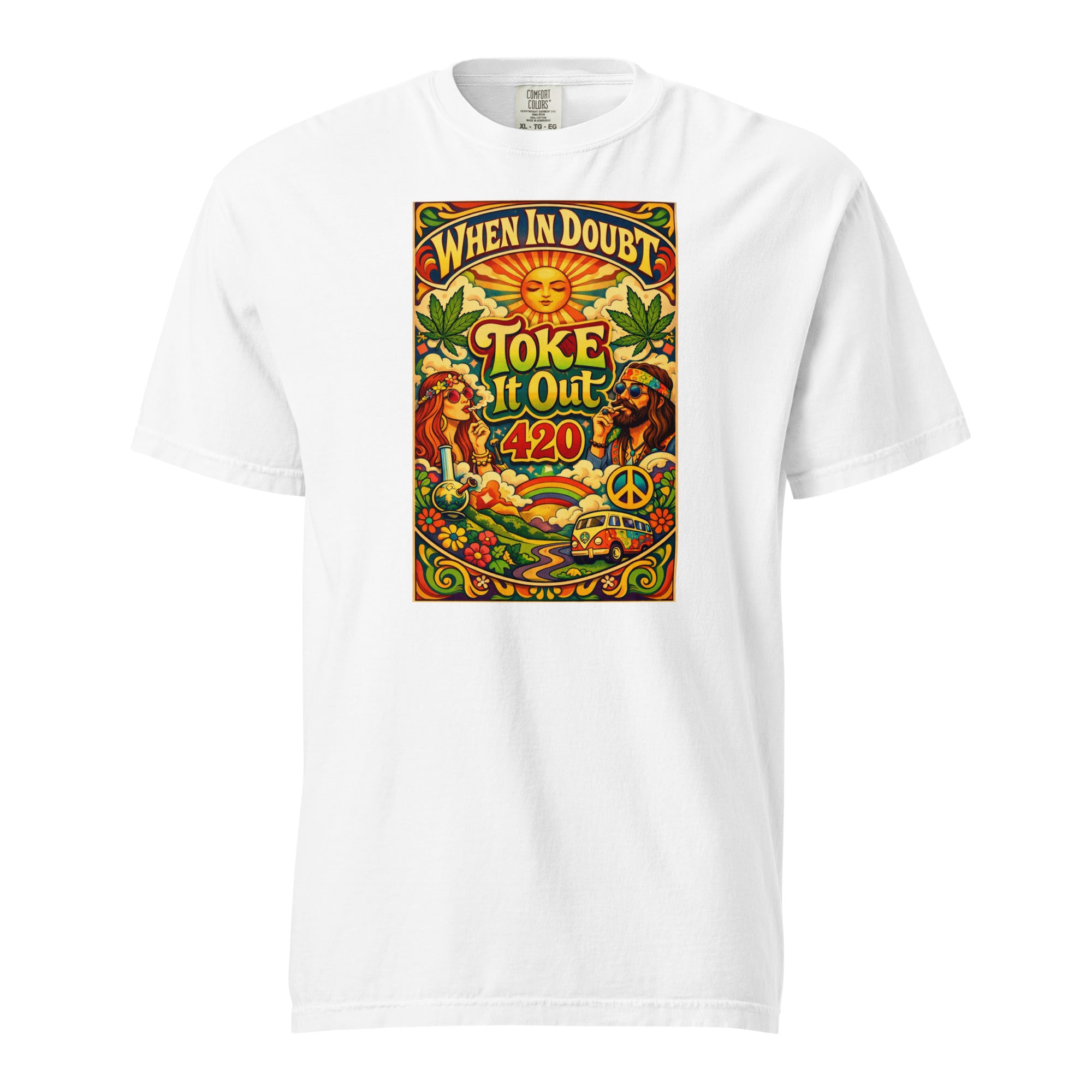 When In Doubt Toke It Out 420 Retro Psychedelic Tee