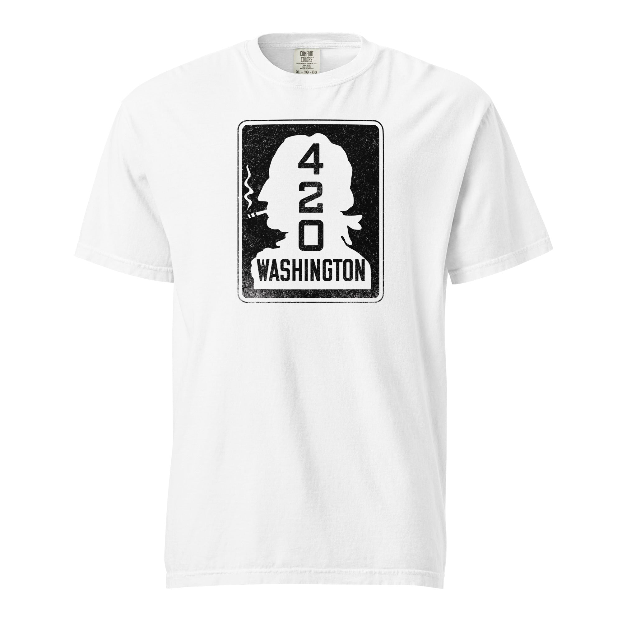 Washington 420 Highway Sign T-Shirt | George Washington Smoking Joint Graphic Tee | Magic Leaf Tees