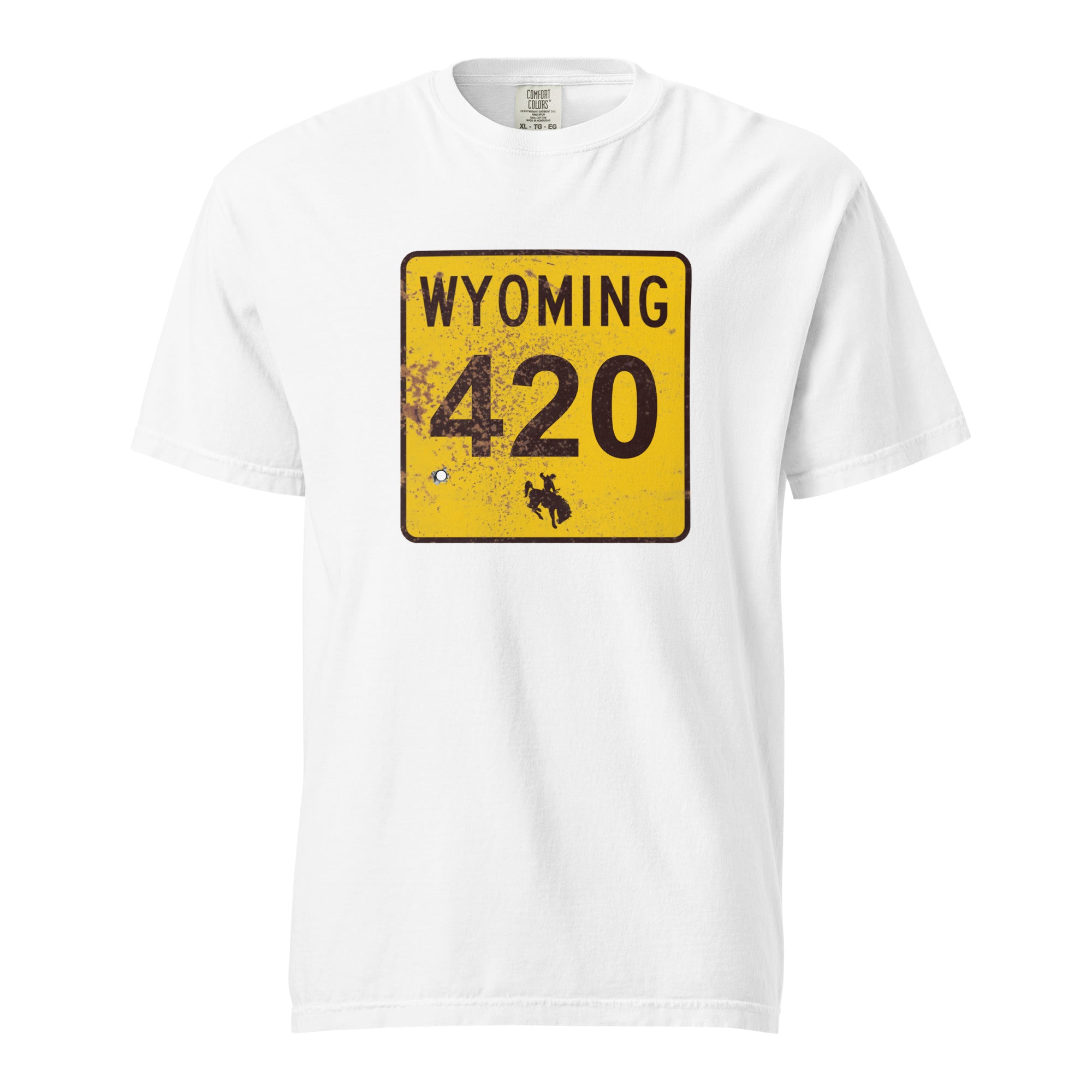 Wyoming 420 Highway Sign Weed Shirt | Cowboy State Cannabis Graphic Tee | Magic Leaf Tees