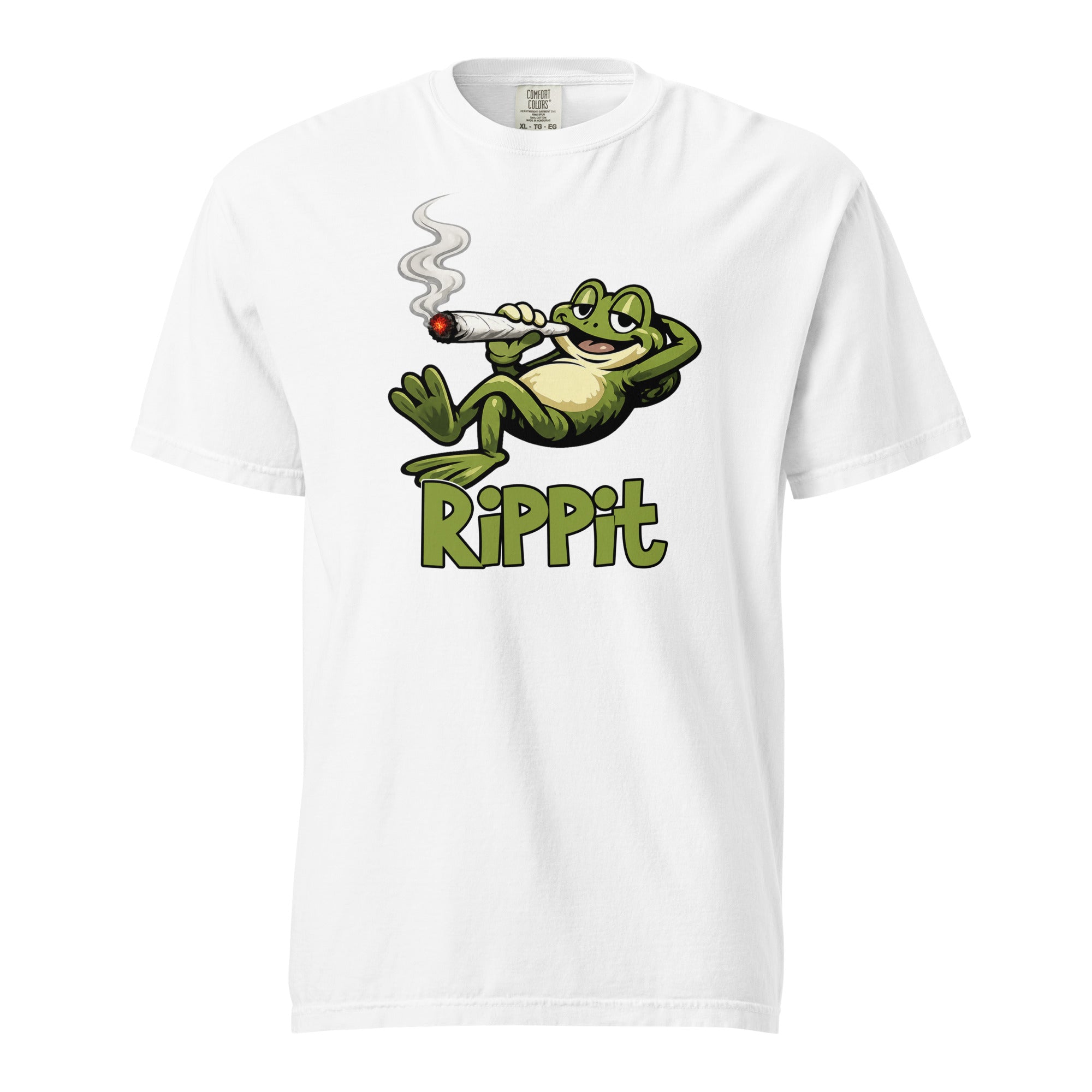 Rippit Frog T-Shirt, Funny Stoner Frog Graphic Tee, Laid Back Cartoon Frog Shirt, Weed Humor Cannabis Lover Gift, 420 Inspired Novelty Tee