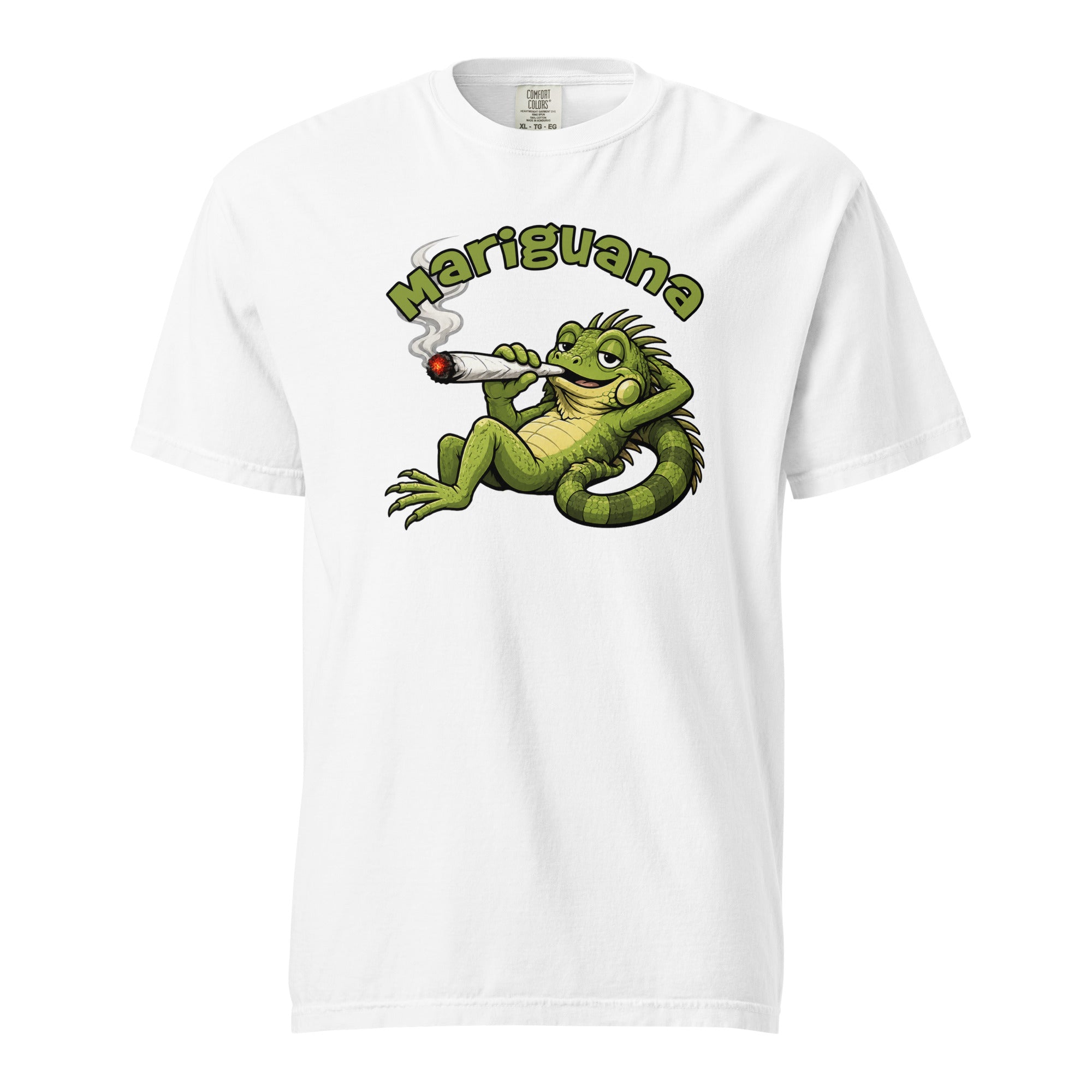 Mariguana Iguana T-Shirt, Funny Stoner Lizard Graphic Tee, Cannabis Humor Shirt, 420 Weed Joke Gift, Magic Leaf Tees