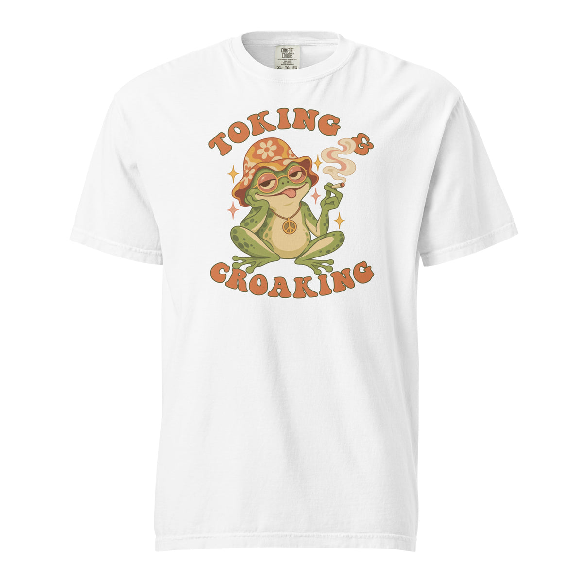 Groovy Smoking Frog T-Shirt, Funny Cannabis Frog Tee, Retro 1970s Pop Art 420 Graphic Shirt