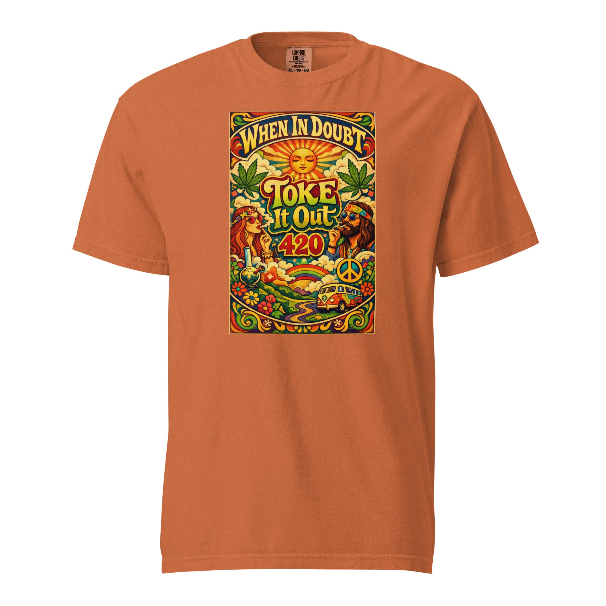 When In Doubt Toke It Out 420 Retro Psychedelic Tee