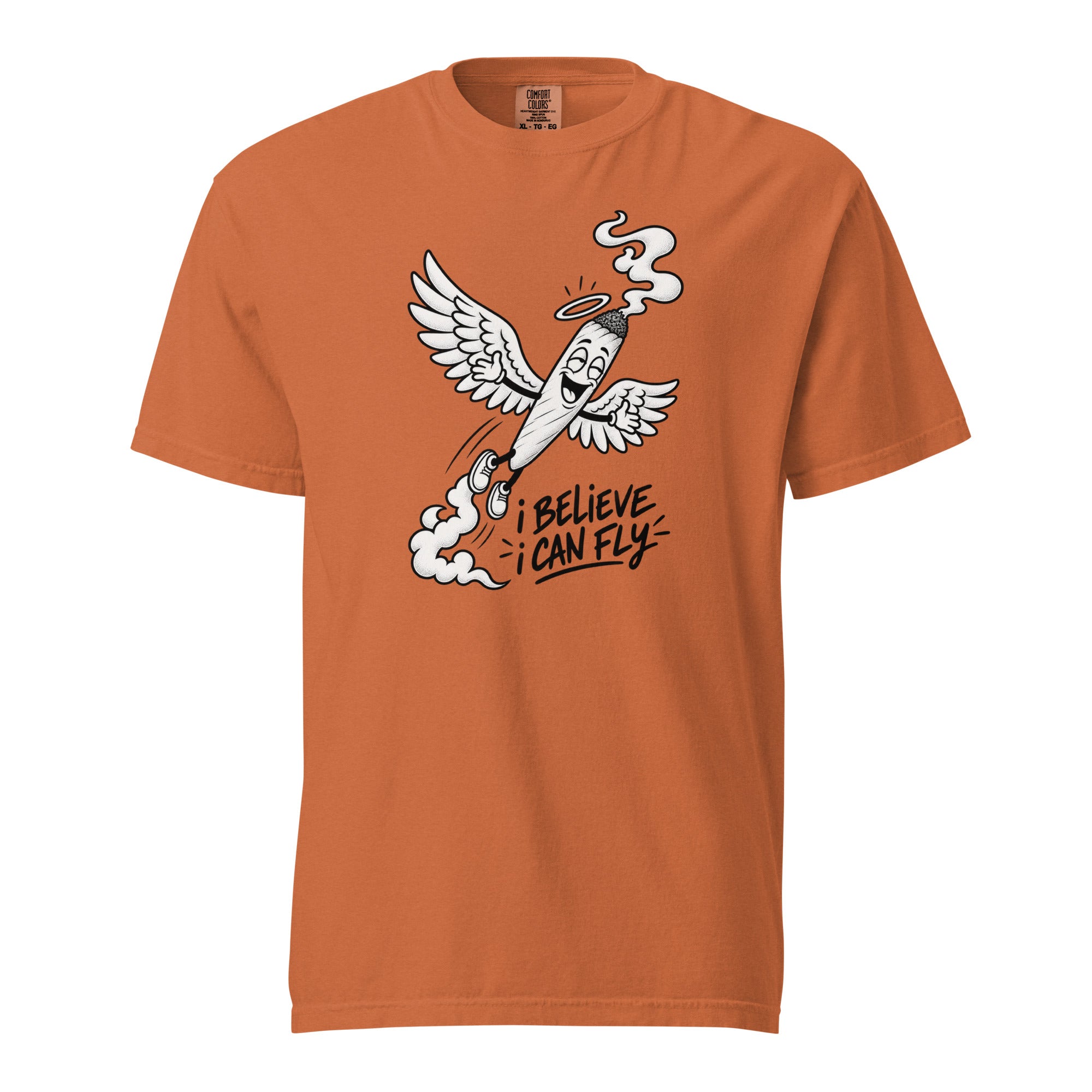 I Believe I Can Fly T-Shirt, Funny Flying Joint Tee, Cannabis Angel Wings 420 Graphic Shirt